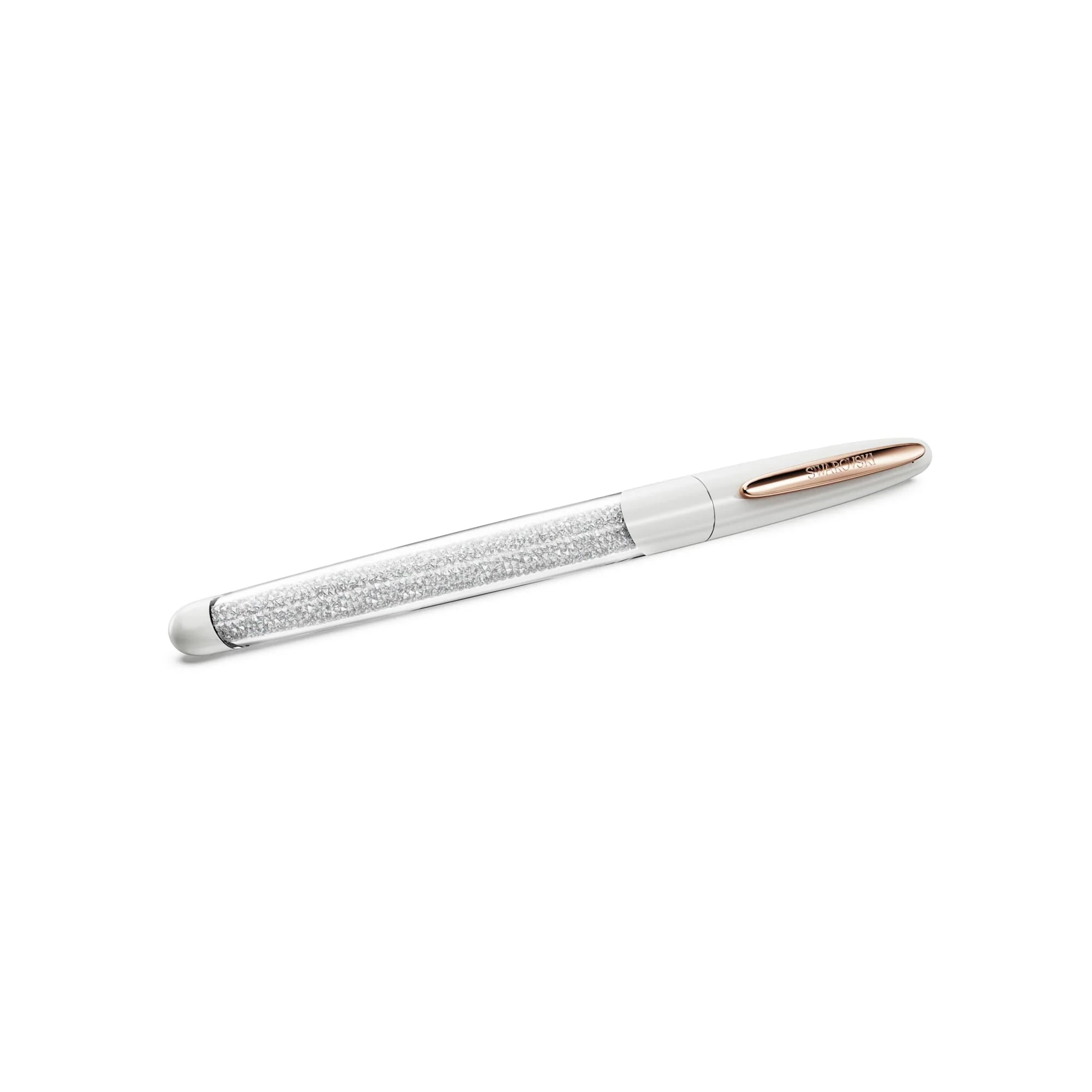 Crystalline Nova rollerball pen White, Rose gold-tone plated