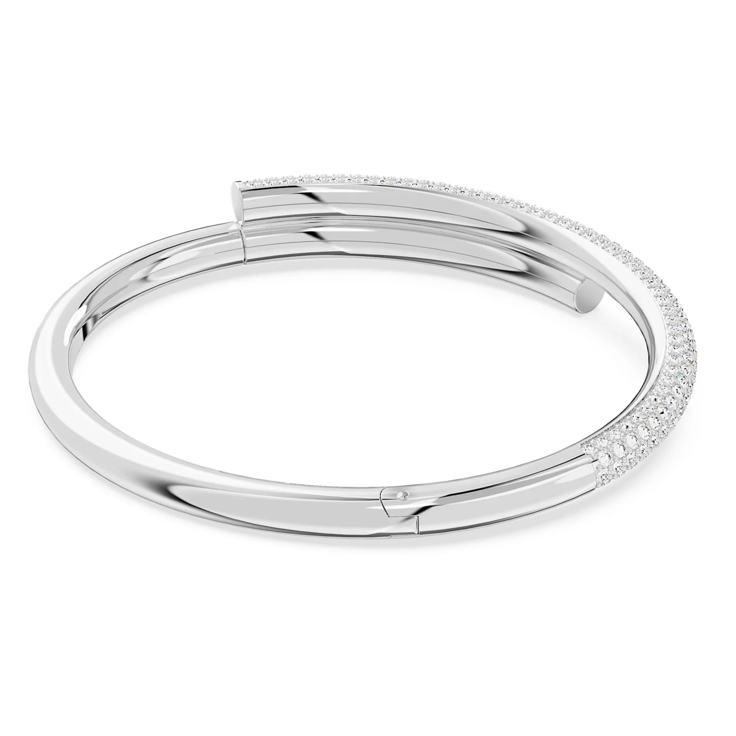 Dextera bangle Magnetic closure, White, Rhodium plated - Image 4