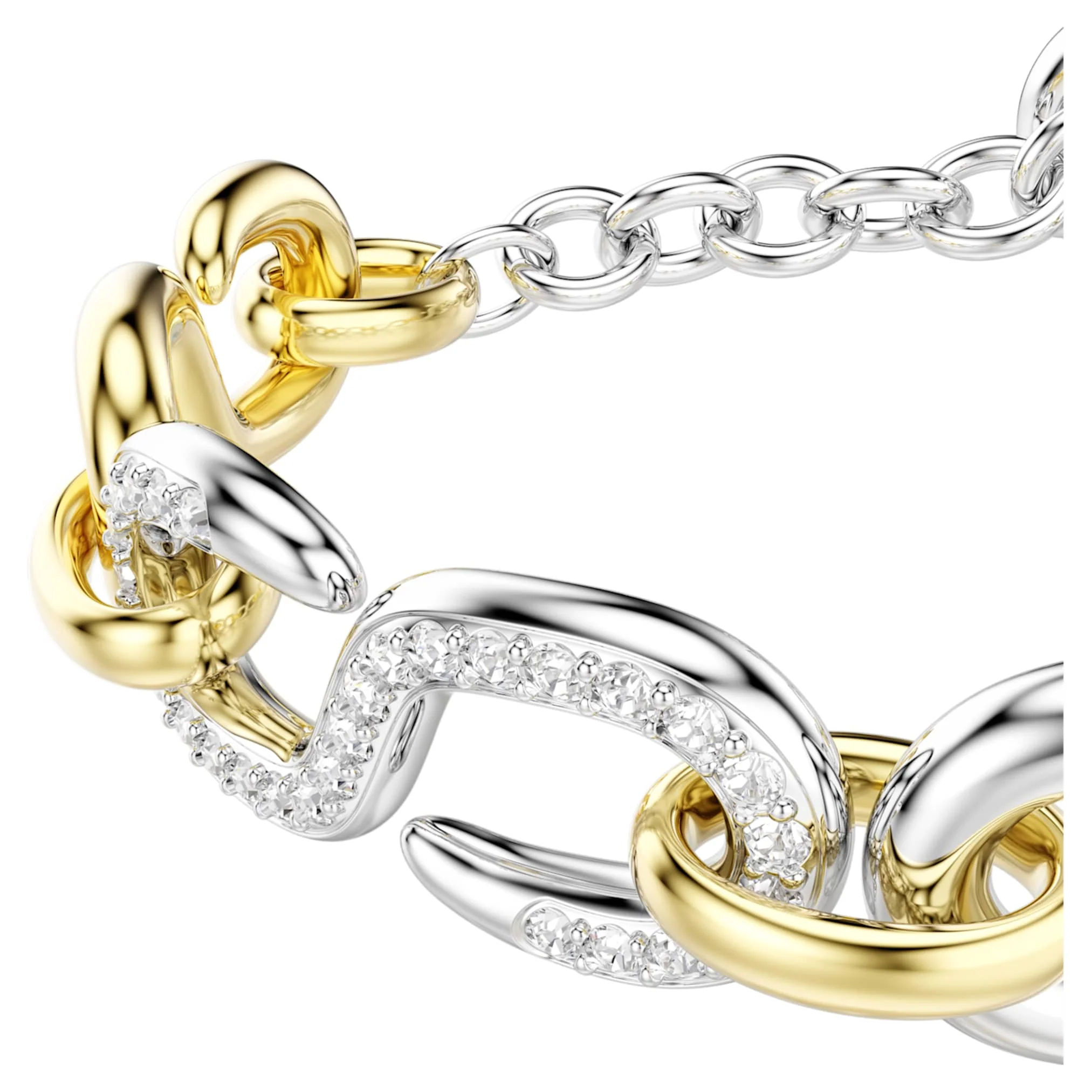 Dextera bracelet Round cut, T-bar, White, Mixed metal finish - Image 3