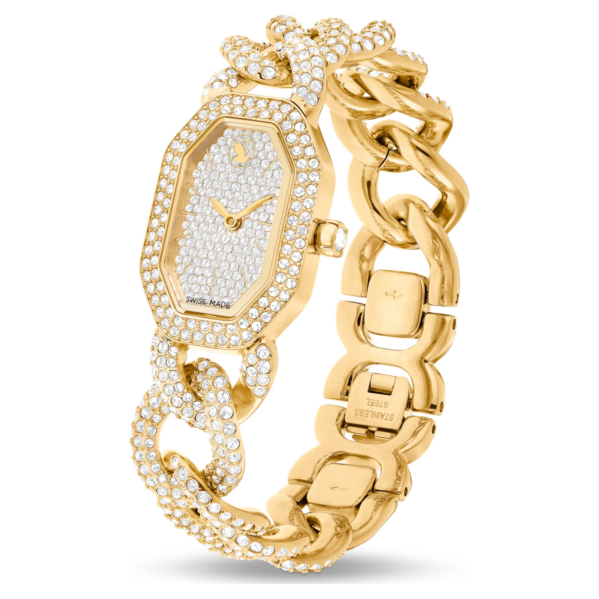 Dextera Chain watch Swiss Made, Crystal bracelet, Gold tone, Gold-tone finish - Image 3