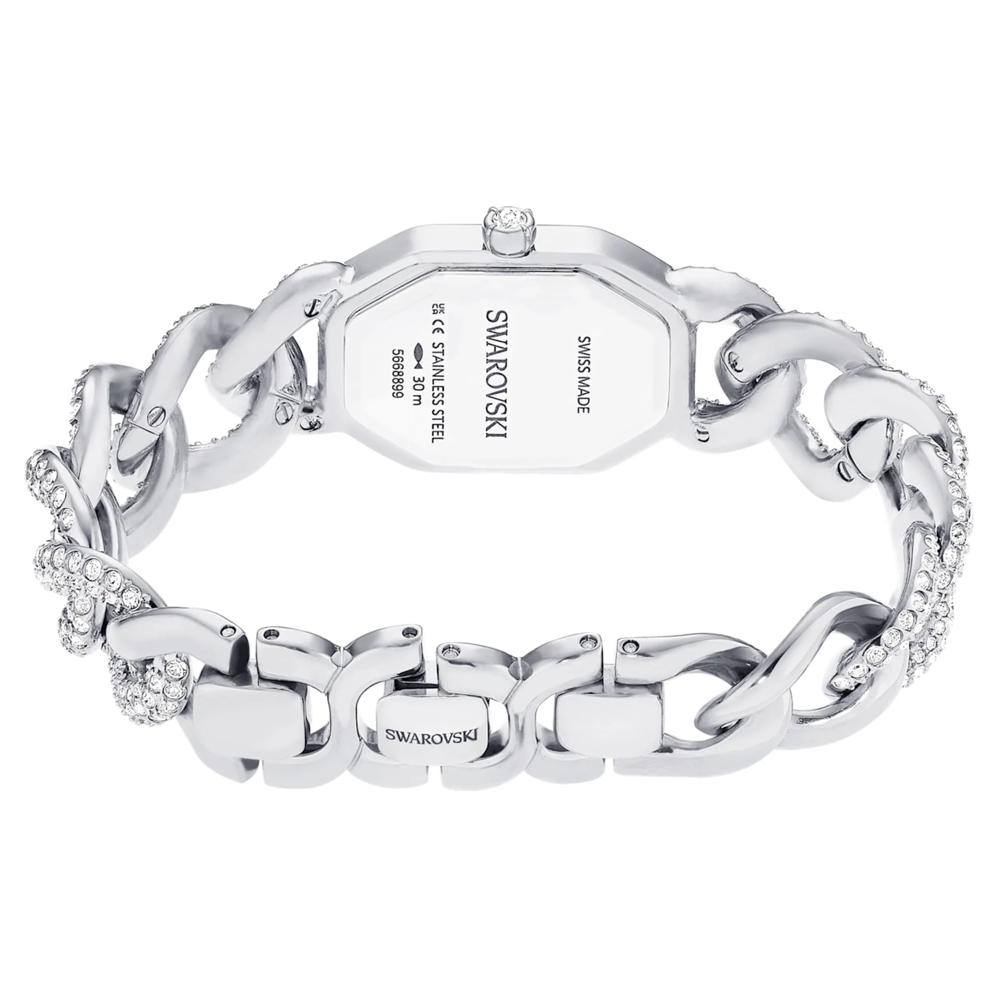 Dextera Chain watch Swiss Made, Crystal bracelet, Silver tone, Stainless Steel - Image 3