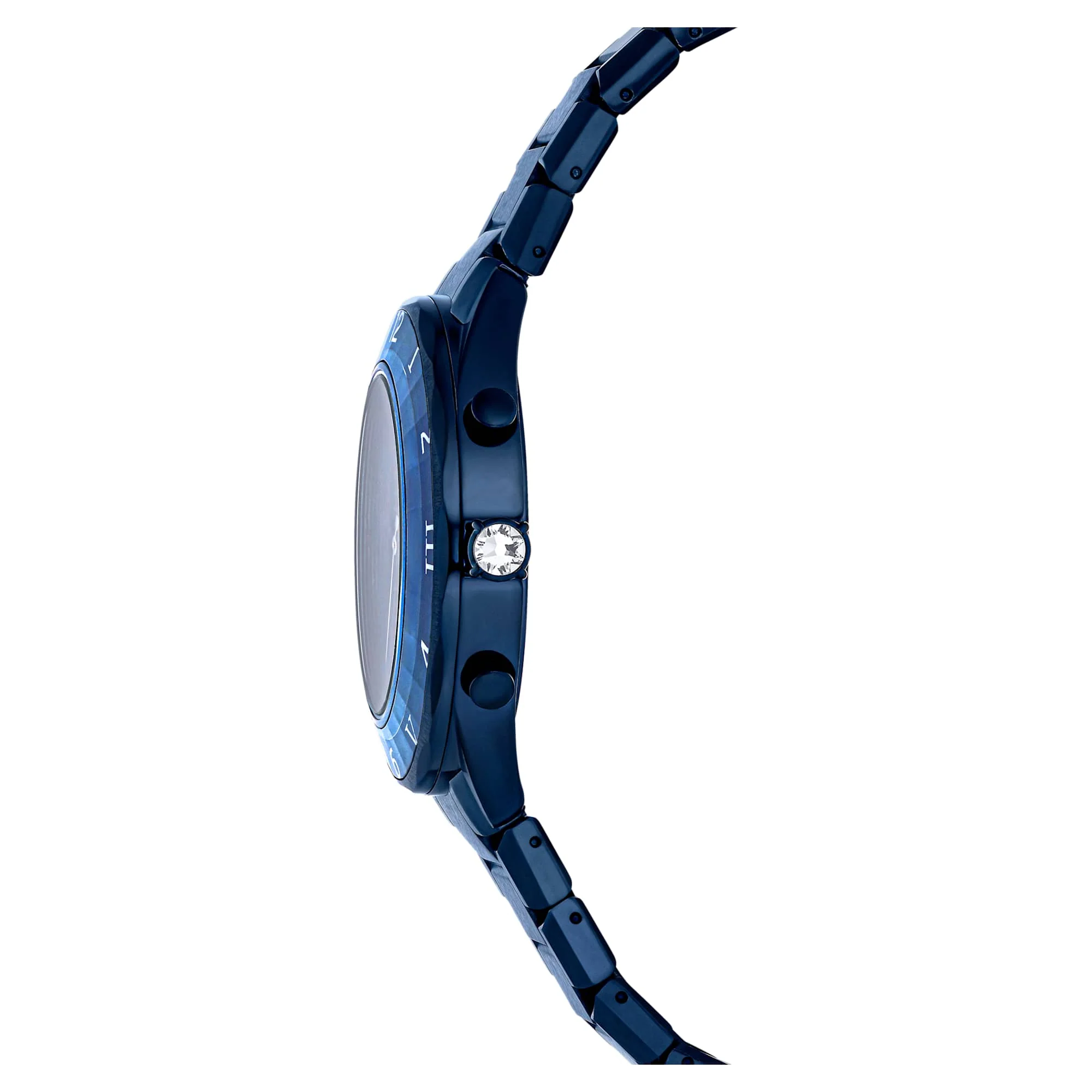 Dextera chrono watch 39mm, Swiss Made, Metal bracelet, Blue, Blue finish - Image 6