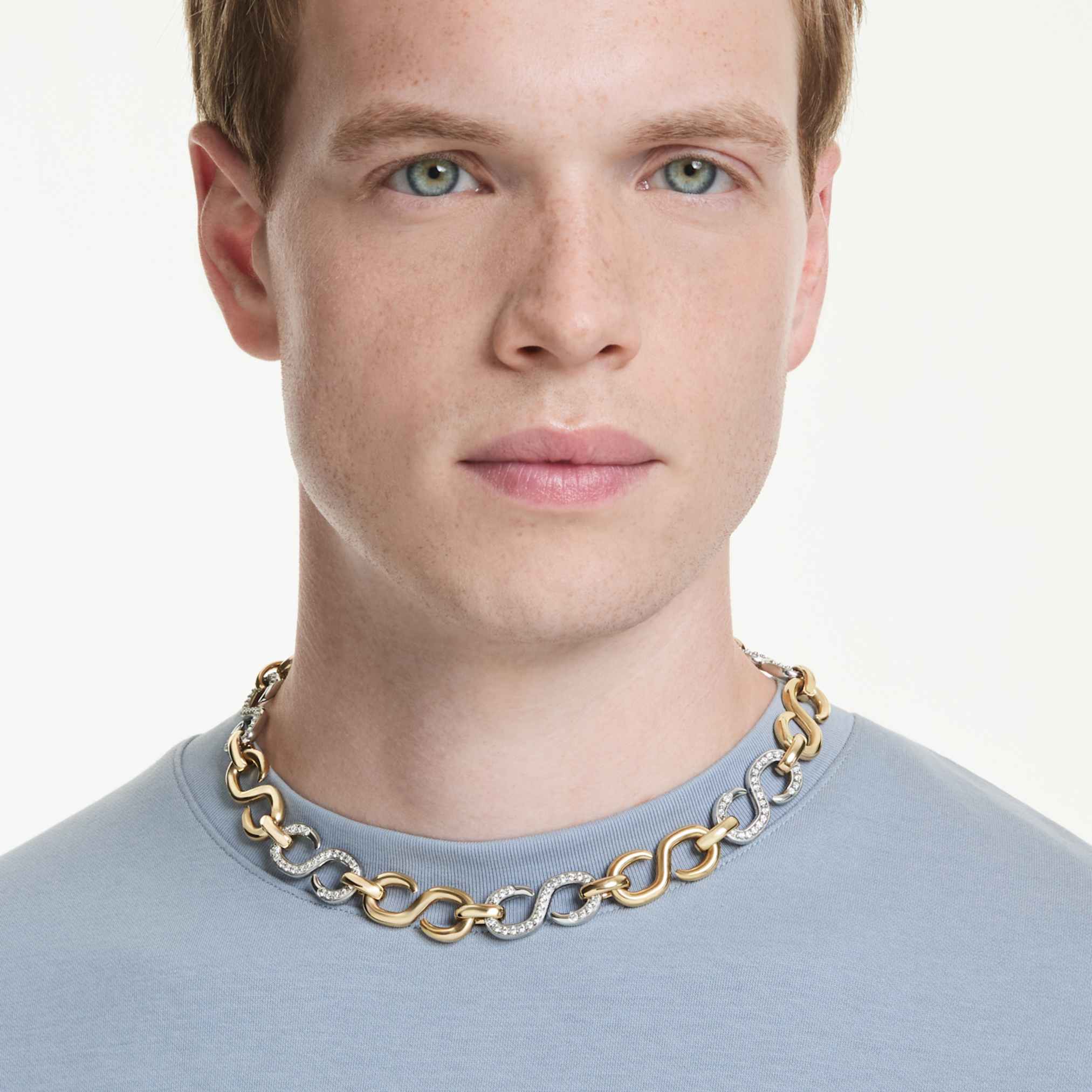 Dextera necklace Round cut, Chain, White, Mixed metal finish - Image 7