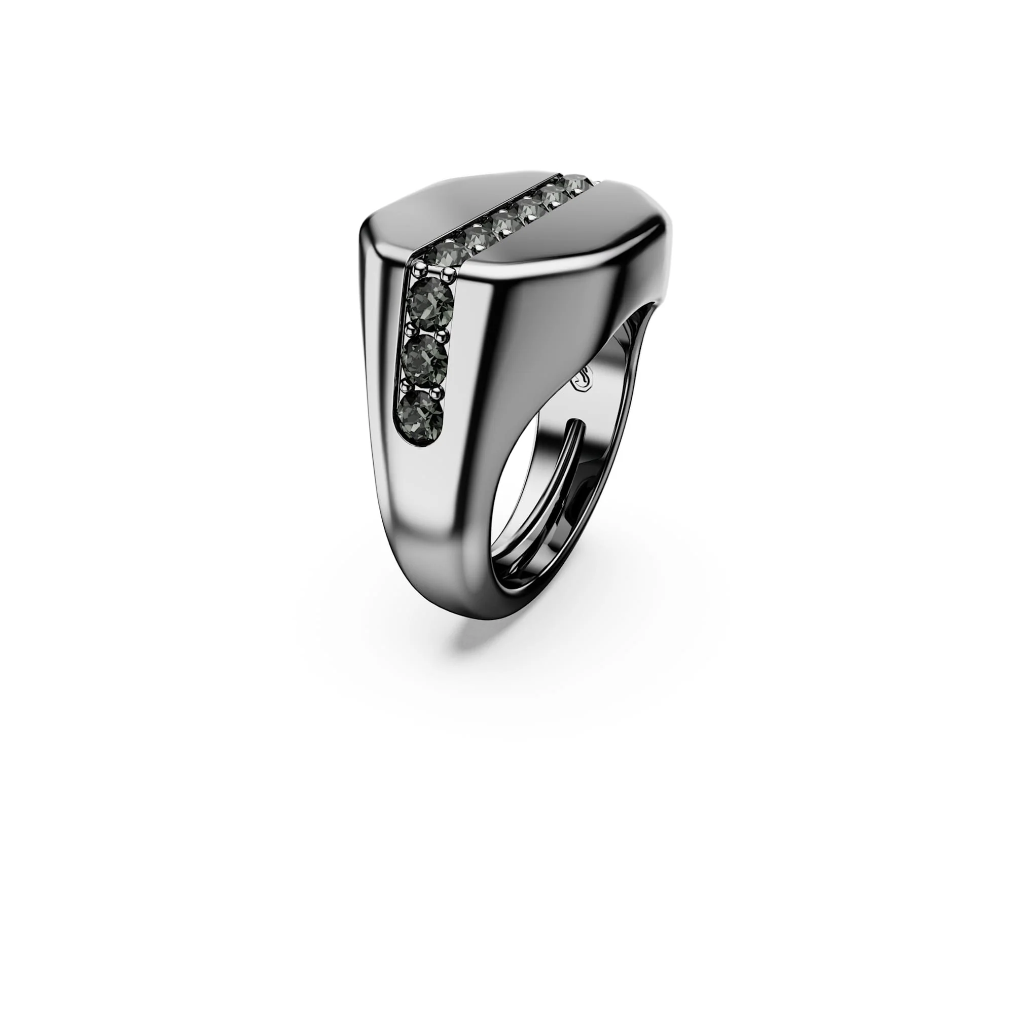 Dextera Octagon ring Octagon shape, Round cut, Black, Ruthenium plated - Image 2