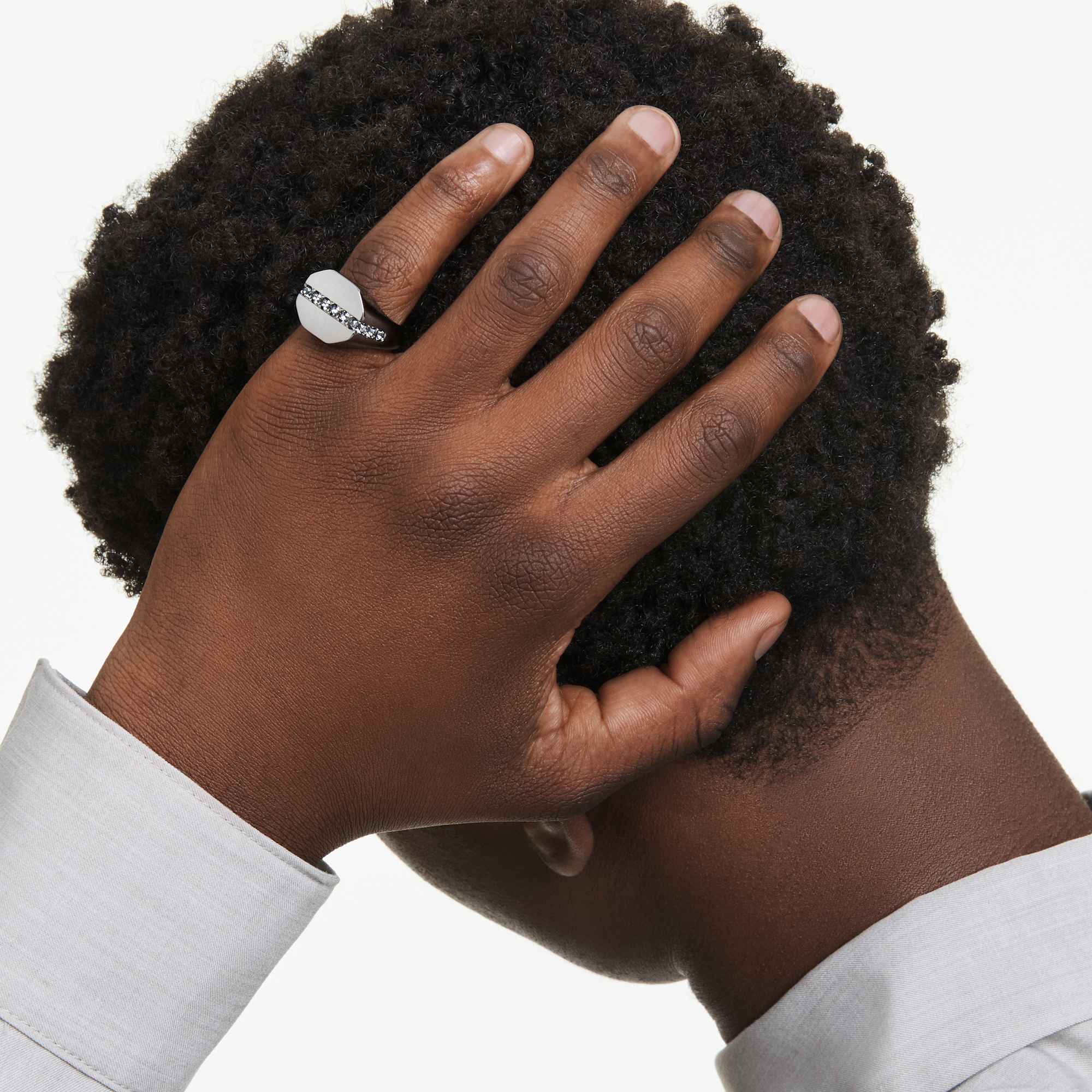 Dextera Octagon ring Octagon shape, Round cut, Black, Ruthenium plated - Image 5