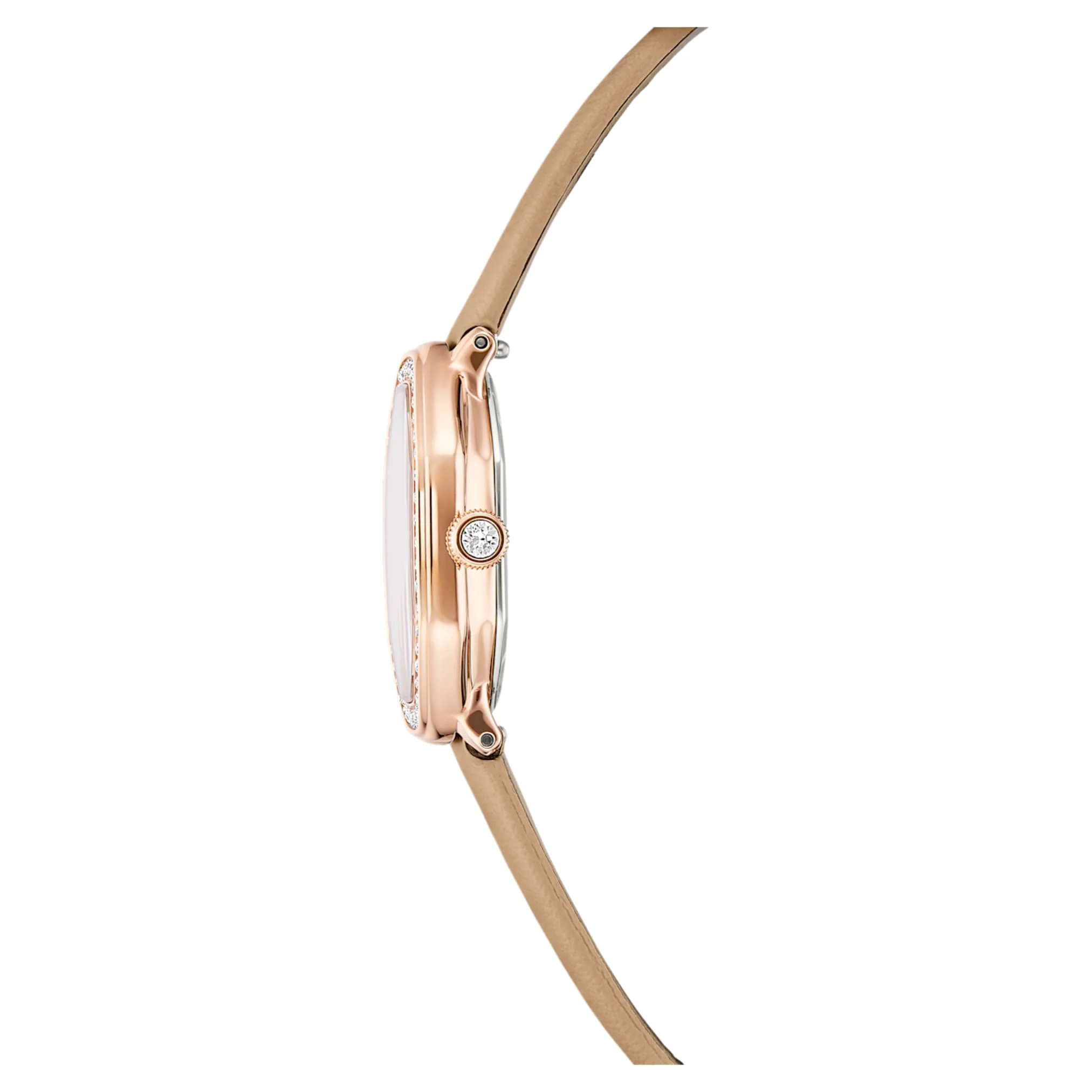 Dextera octagon watch Swiss Made, Leather strap, Brown, Rose gold-tone finish - Image 5