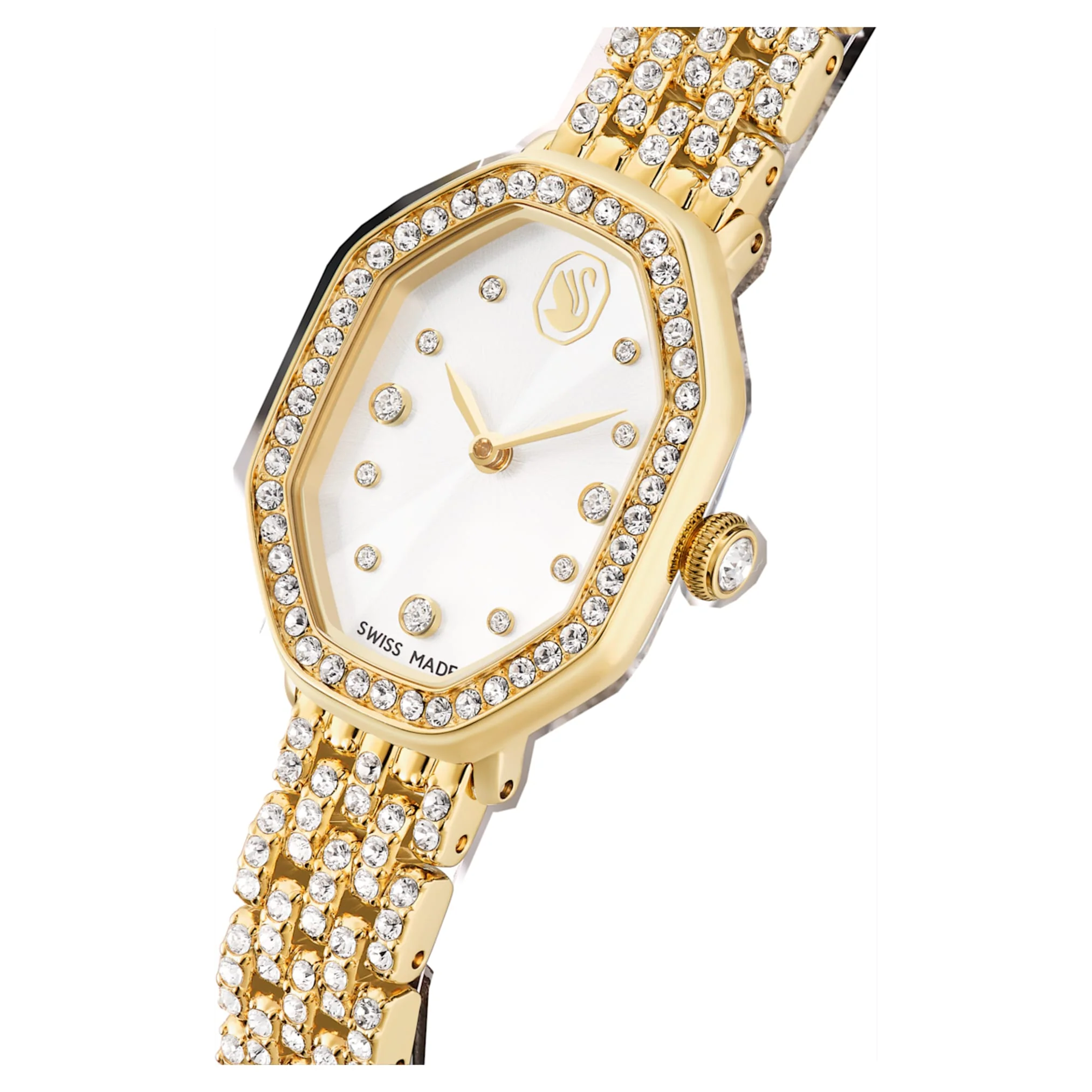 Dextera octagon watch Swiss Made, Metal bracelet, Gold tone, Gold-tone finish - Image 4