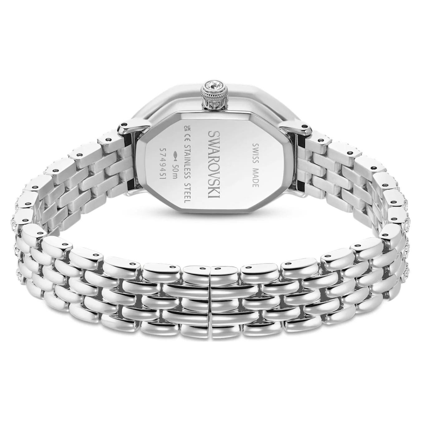 Dextera octagon watch Swiss Made, Metal bracelet, Silver tone, Stainless steel - Image 3