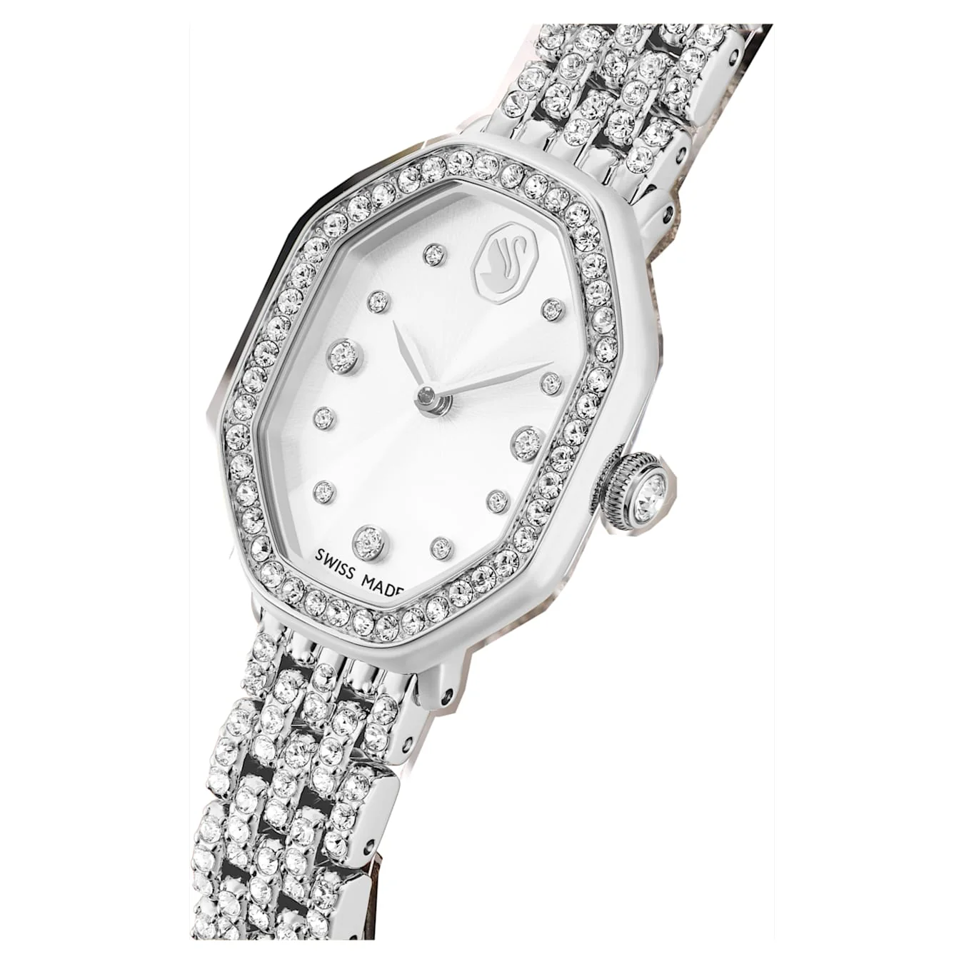 Dextera octagon watch Swiss Made, Metal bracelet, Silver tone, Stainless steel - Image 4