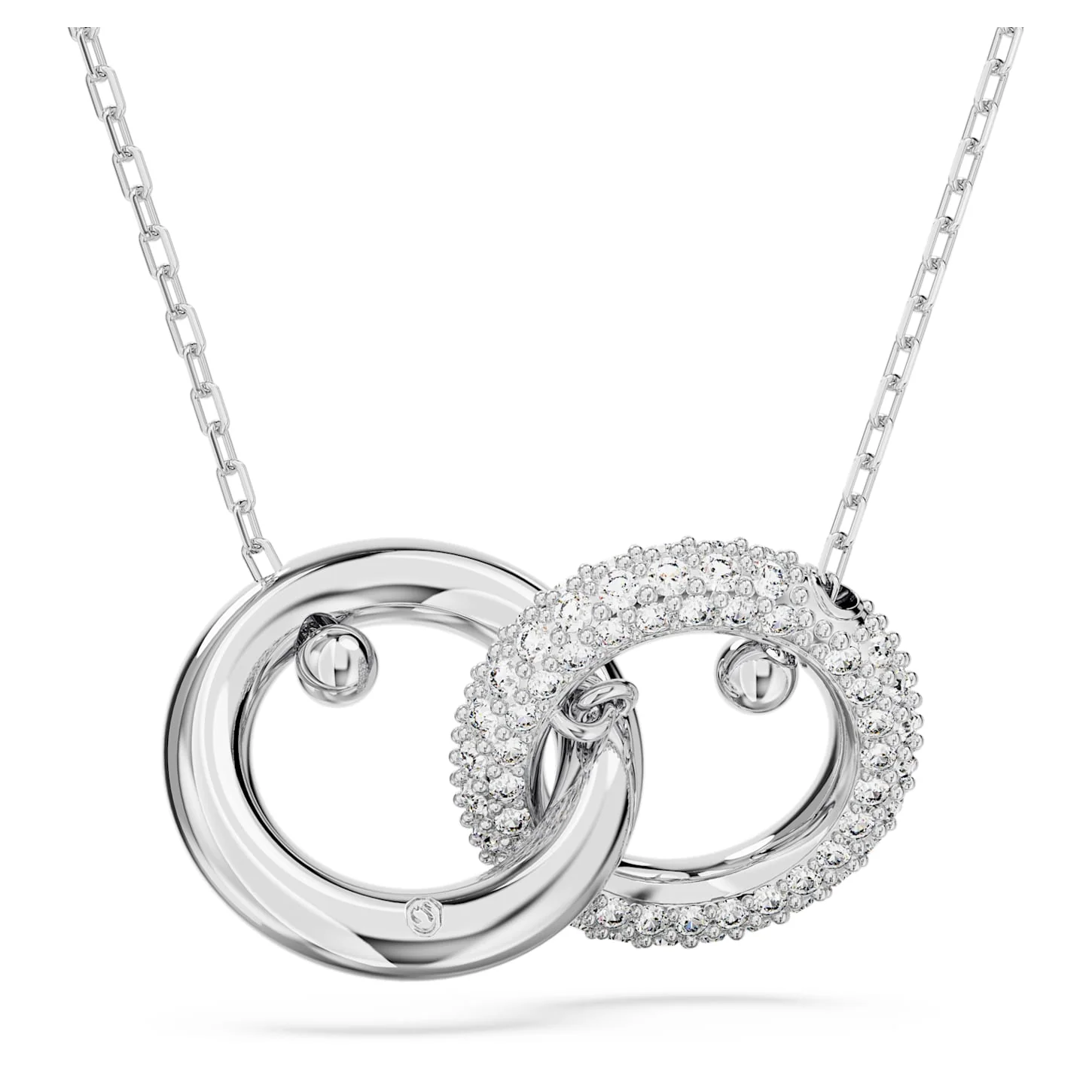 Dextera pendant Interlocking loop, White, Rhodium plated - Image 4