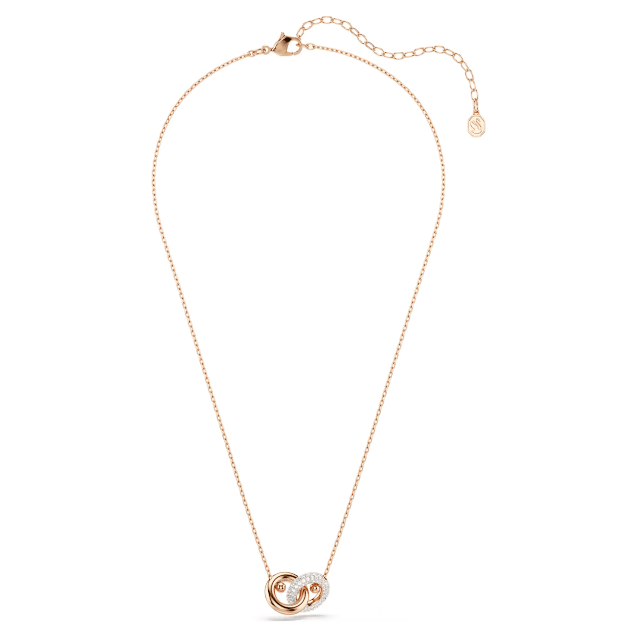 Dextera pendant Round cut, White, Rose gold-tone plated - Image 2