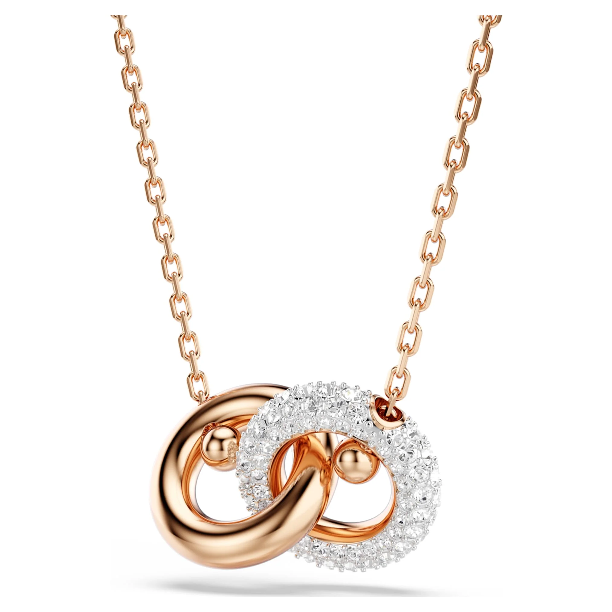 Dextera pendant Round cut, White, Rose gold-tone plated - Image 3