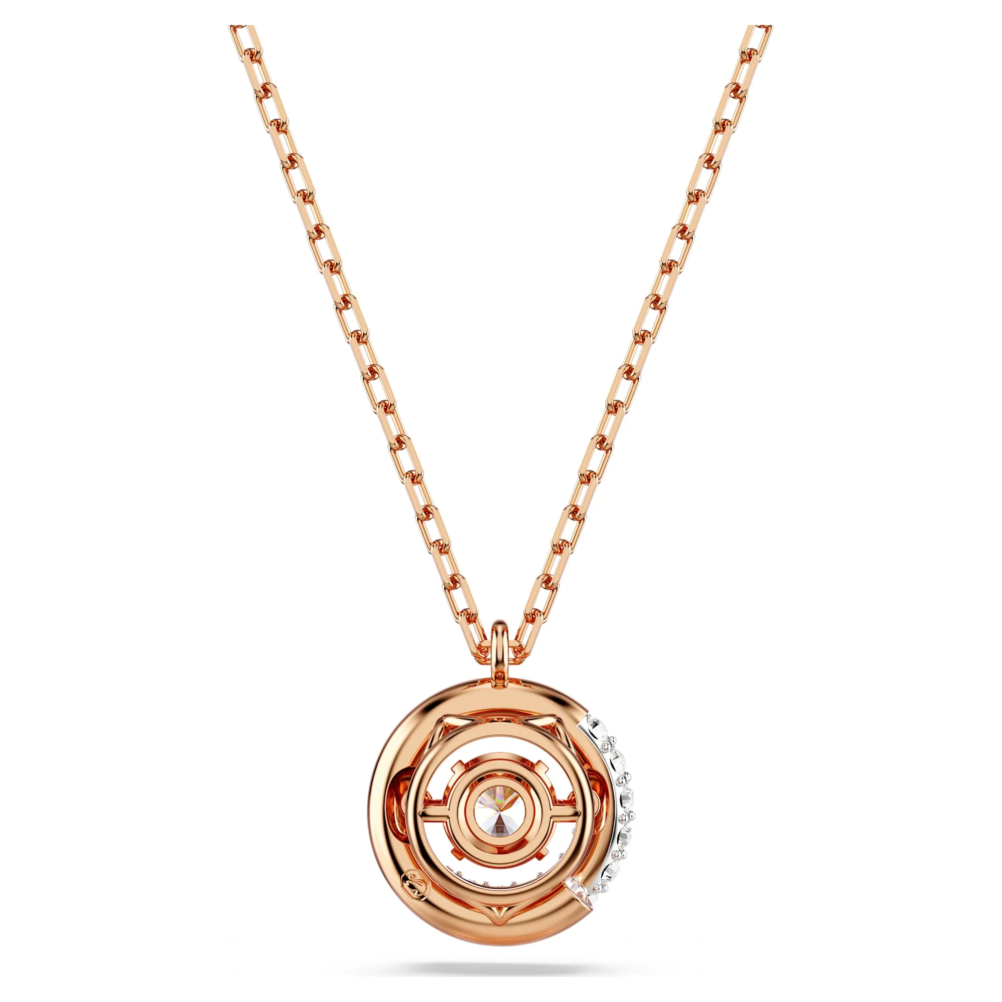 Dextera pendant Round cut, White, Rose gold-tone plated - Image 4