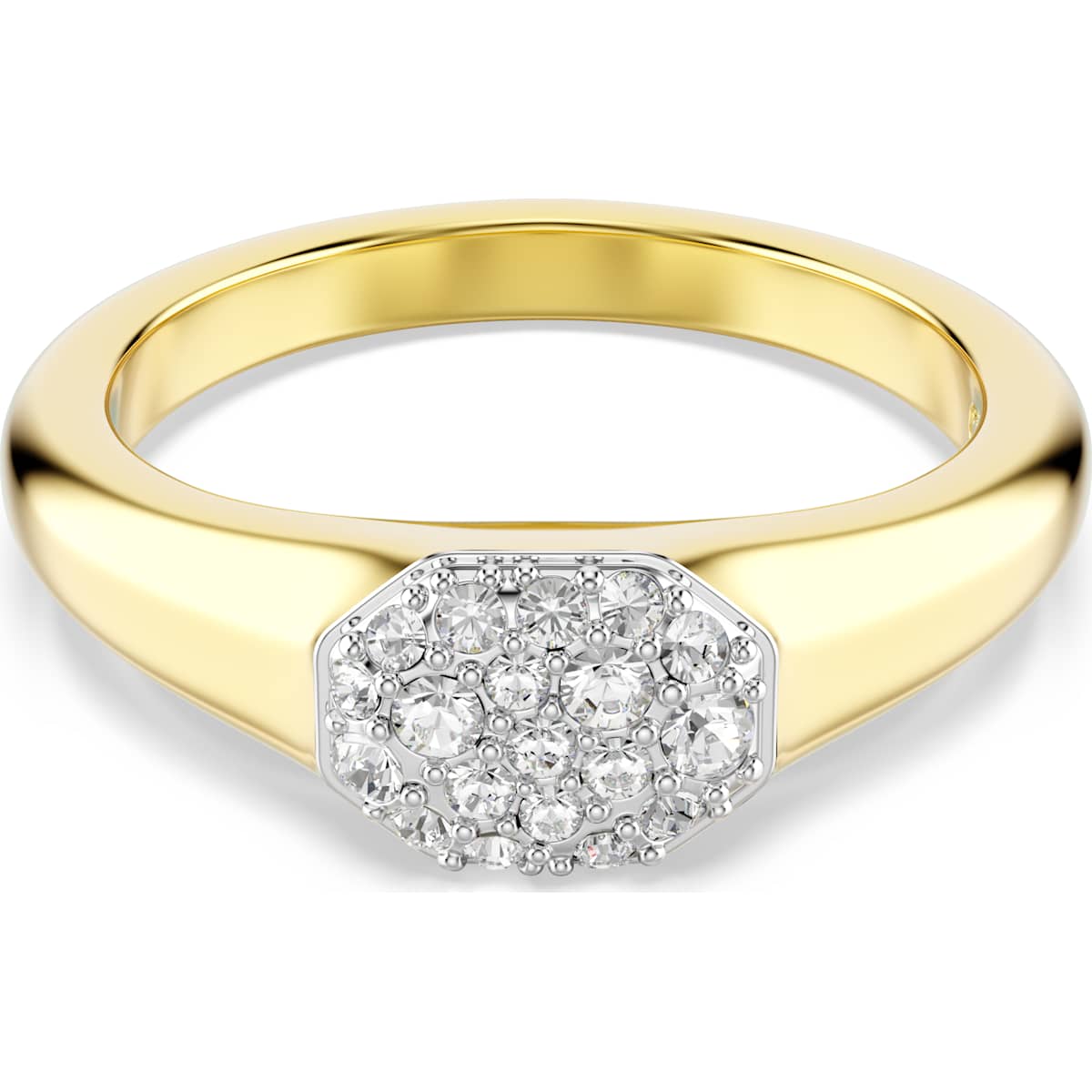 Dextera ring, Mixed cuts, White, Gold-tone plated