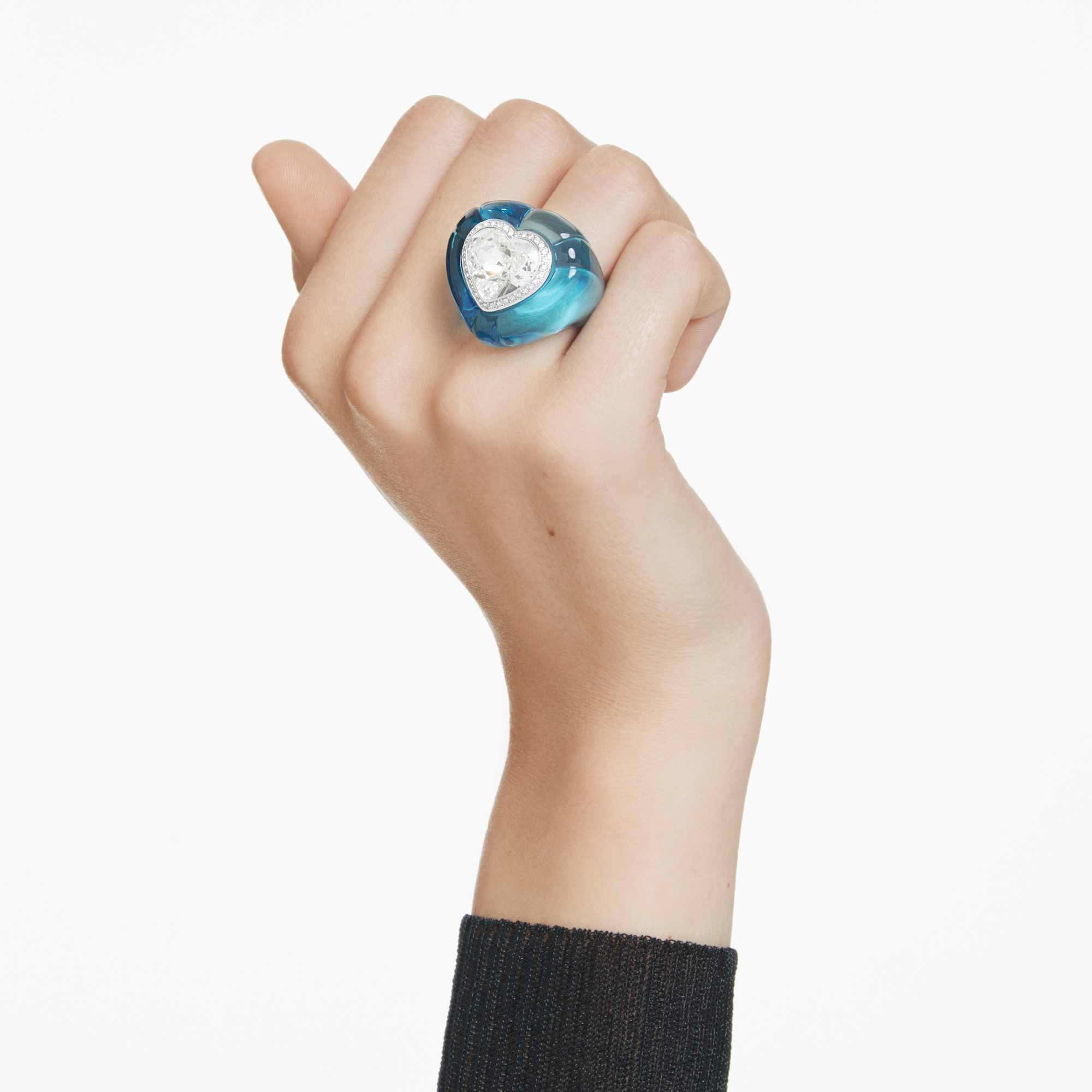 Dulcis cocktail ring Heart cut, Pavé, Heart, Blue - Image 5