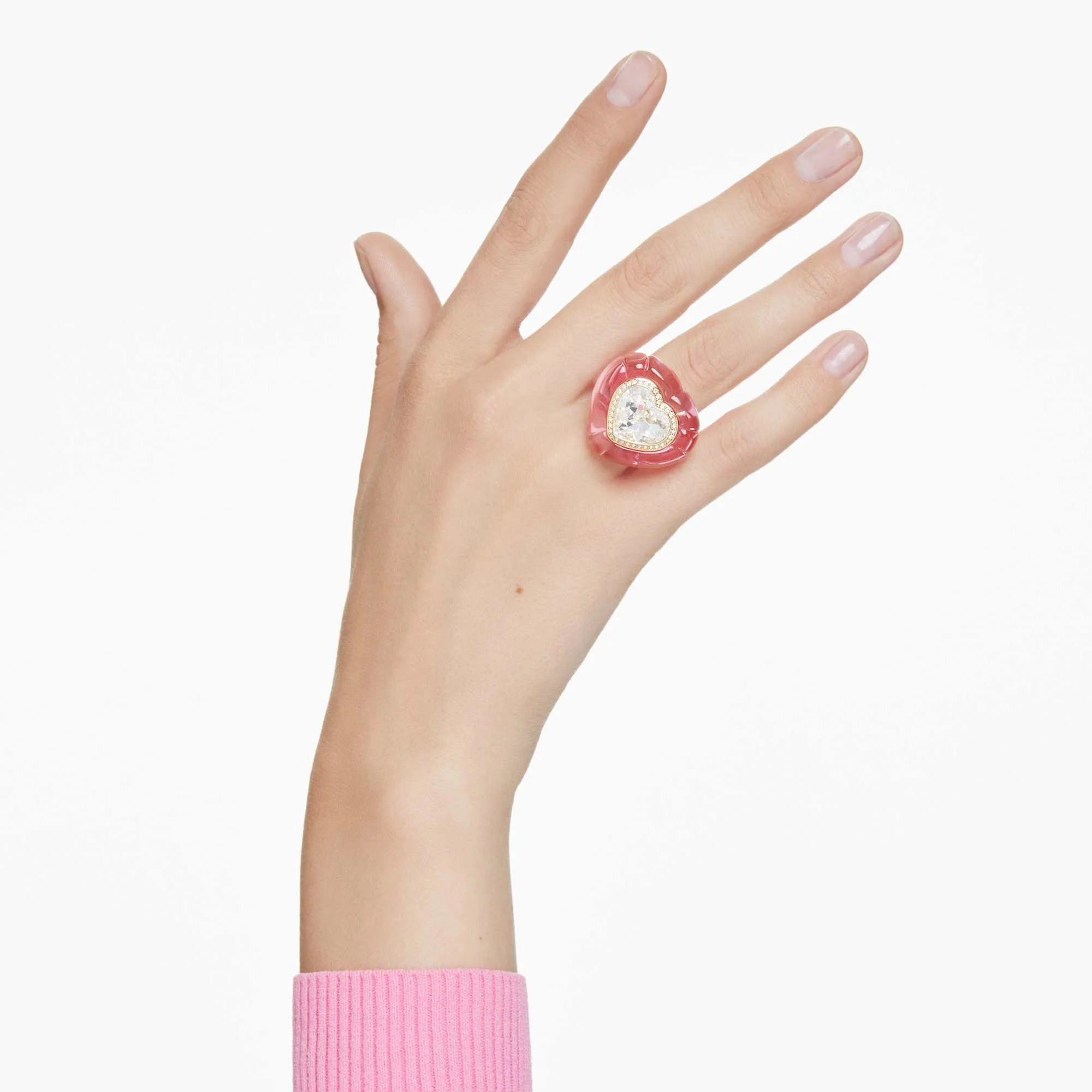 Dulcis cocktail ring Heart cut, Pavé, Heart, Pink - Image 5
