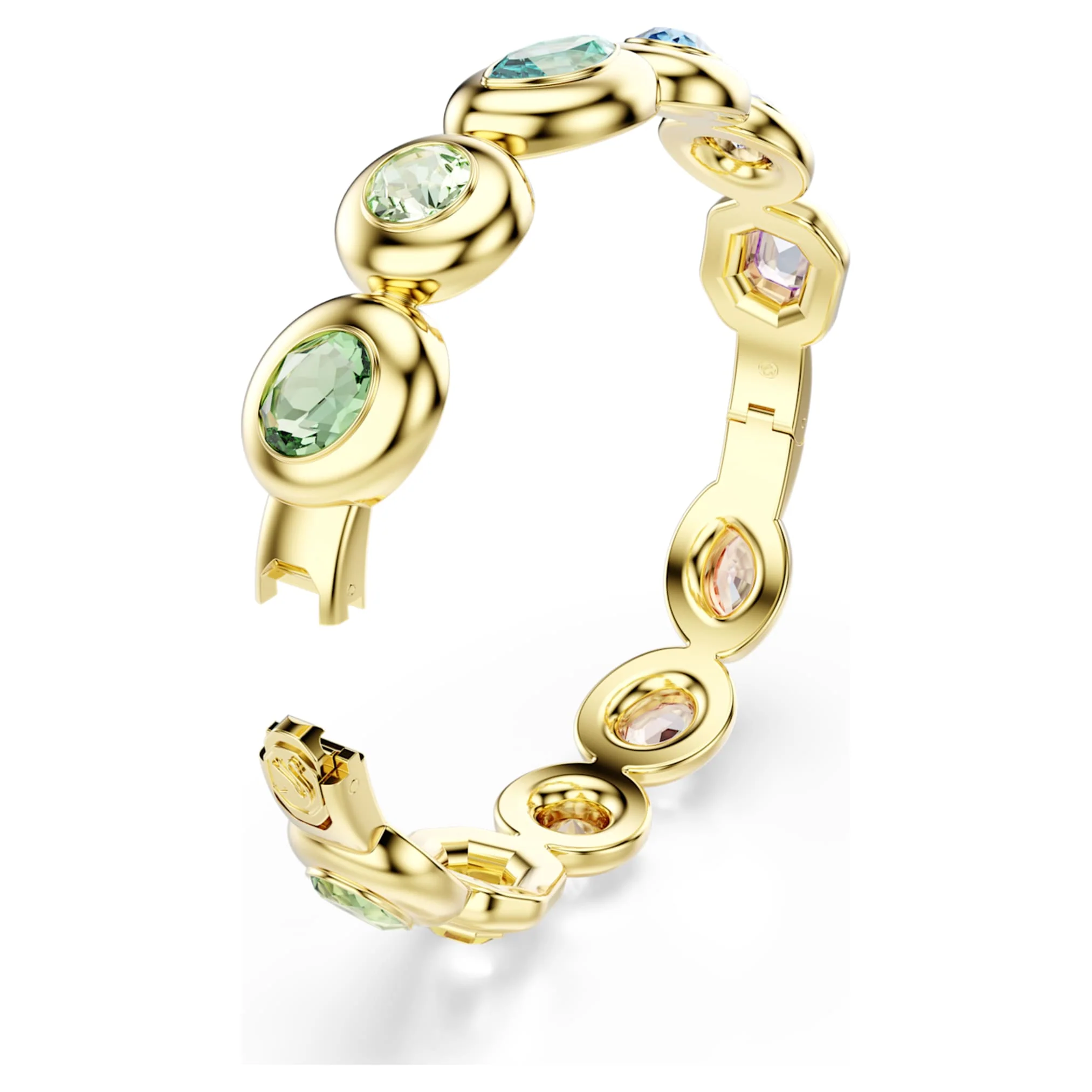 Gema bangle Mixed cuts, Multicolored, Gold-tone plated - Image 3