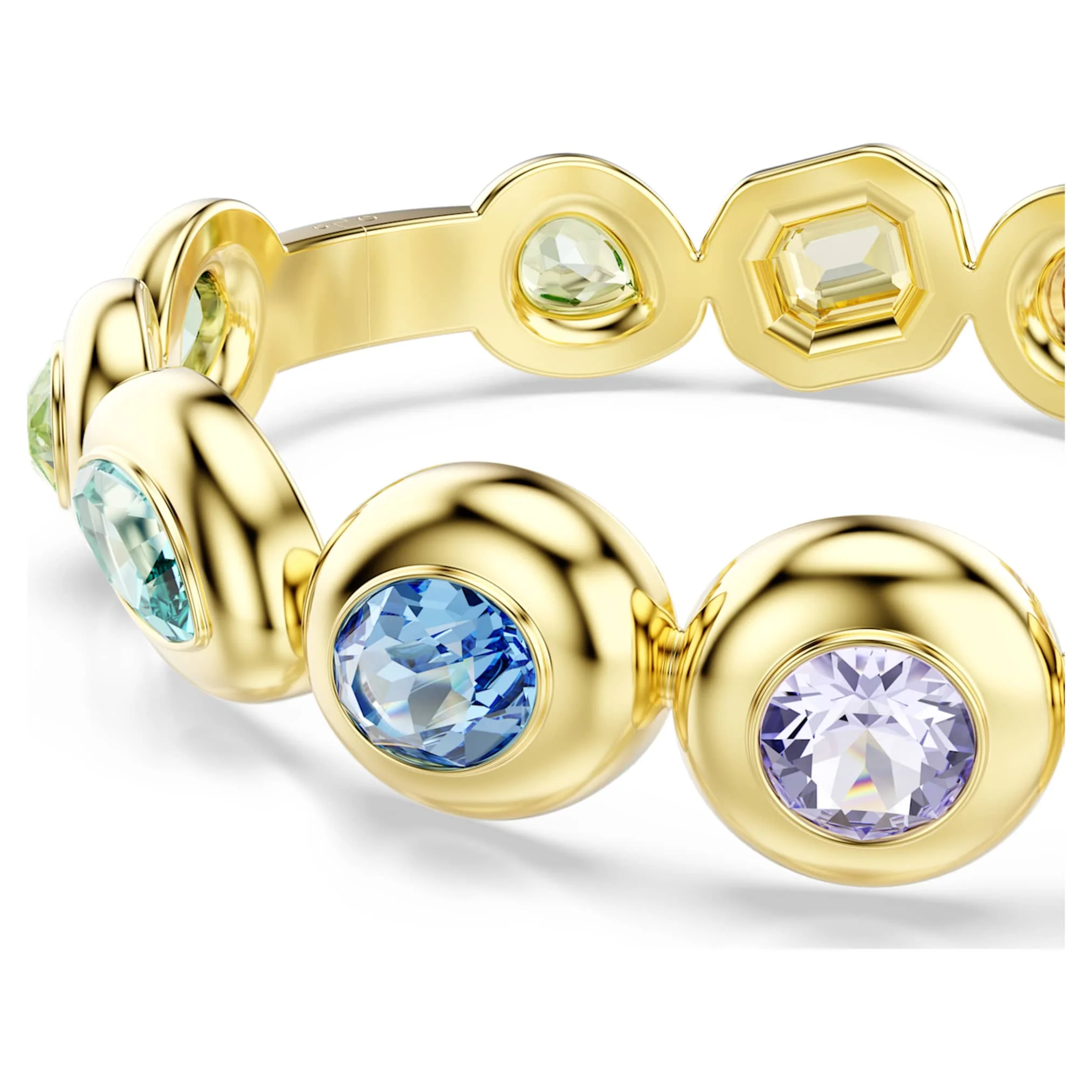 Gema bangle Mixed cuts, Multicolored, Gold-tone plated - Image 4