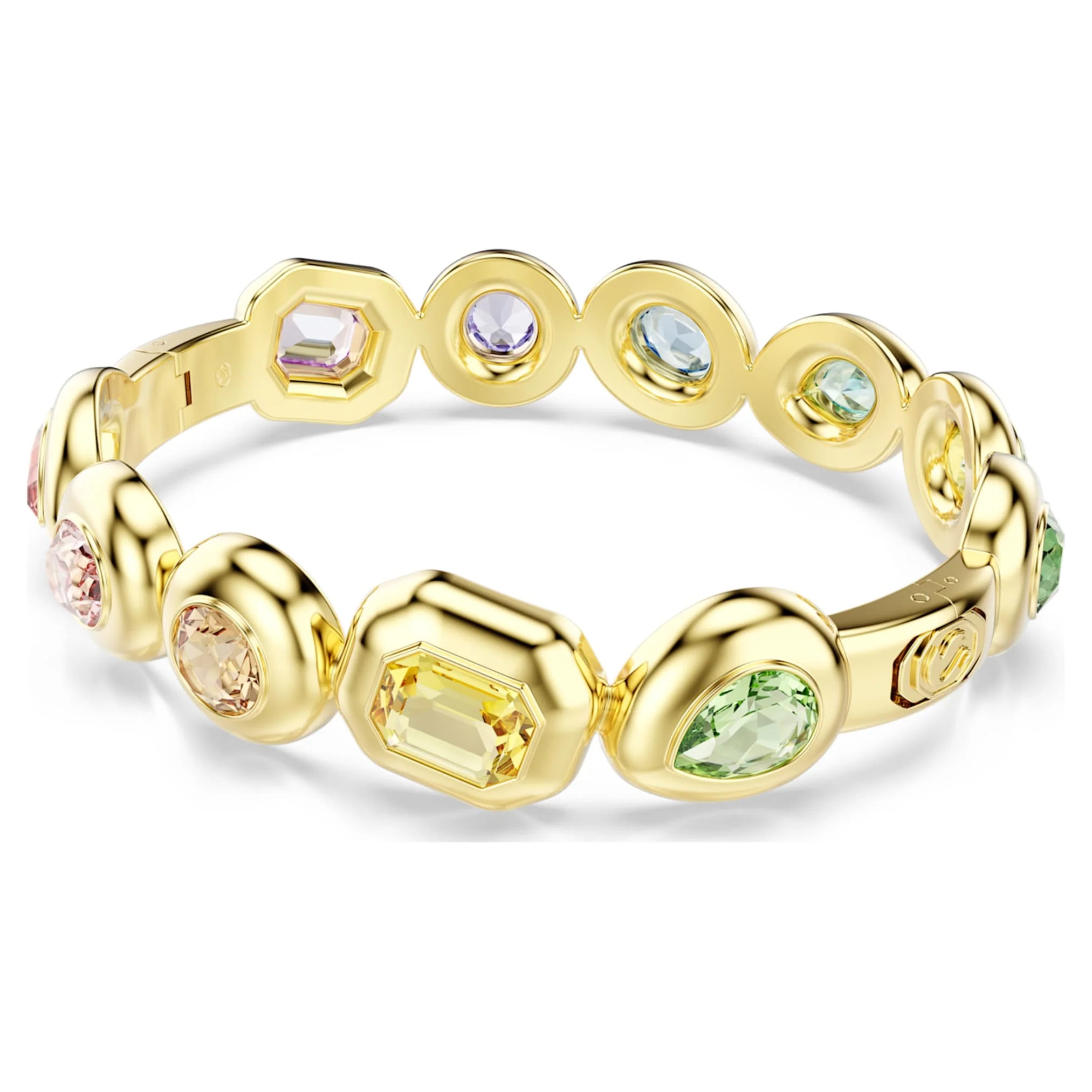 Gema bangle Mixed cuts, Multicolored, Gold-tone plated - Image 5