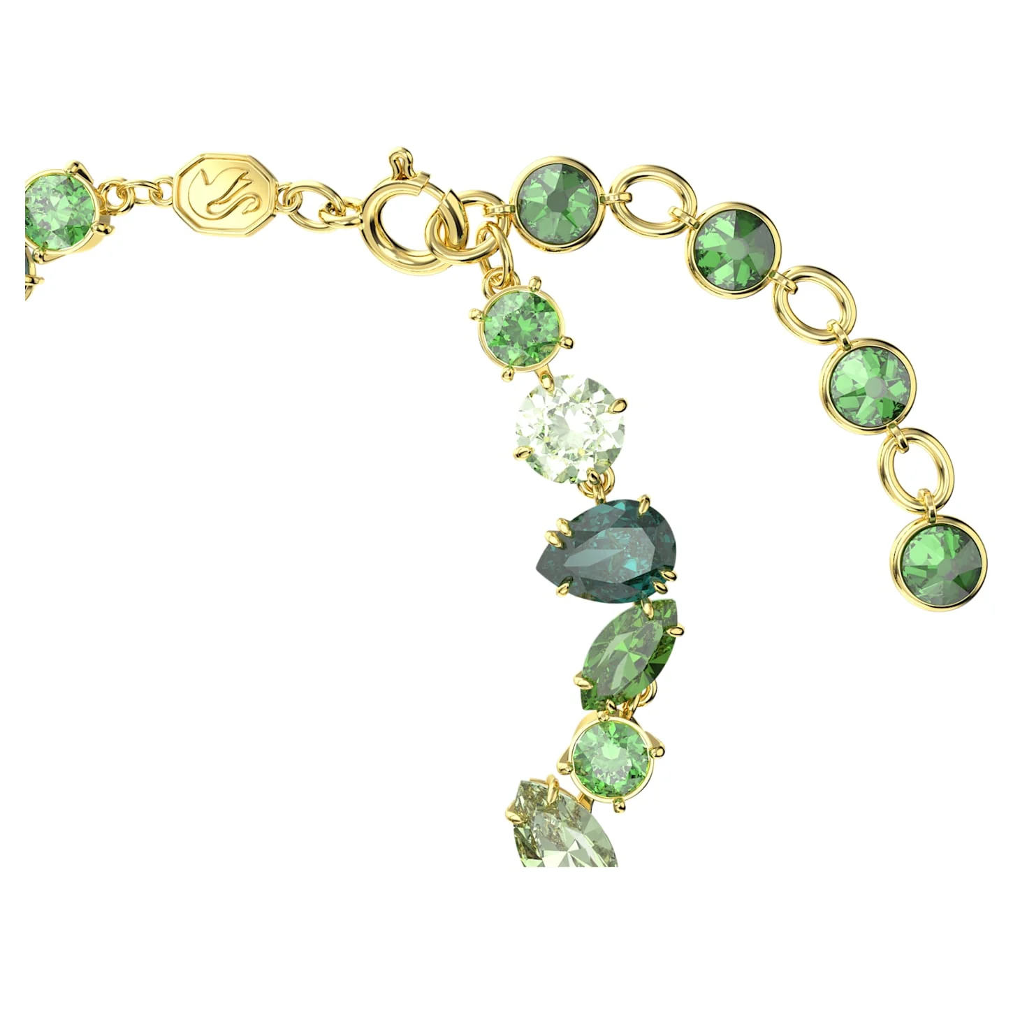 Gema bracelet Mixed cuts, Green, Gold-tone plated - Image 3