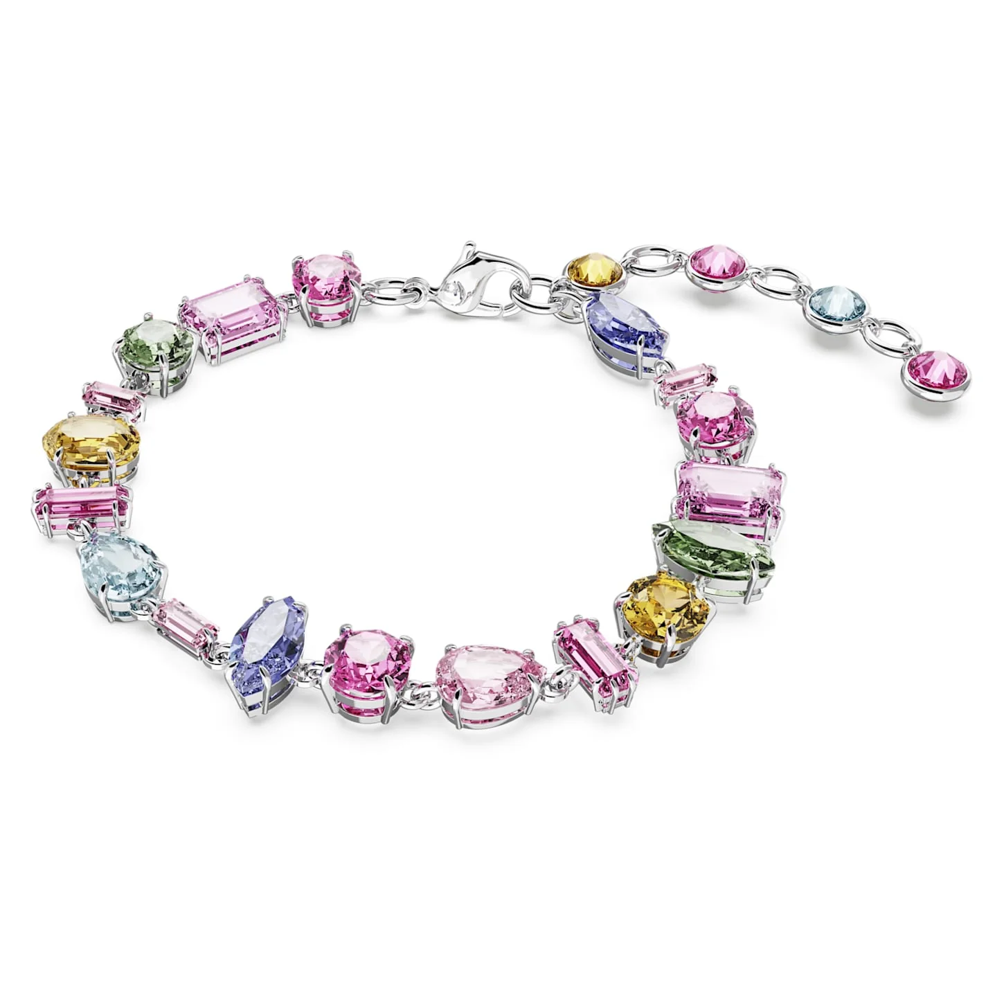 Gema bracelet Mixed cuts, Multicolored, Rhodium plated - Image 2