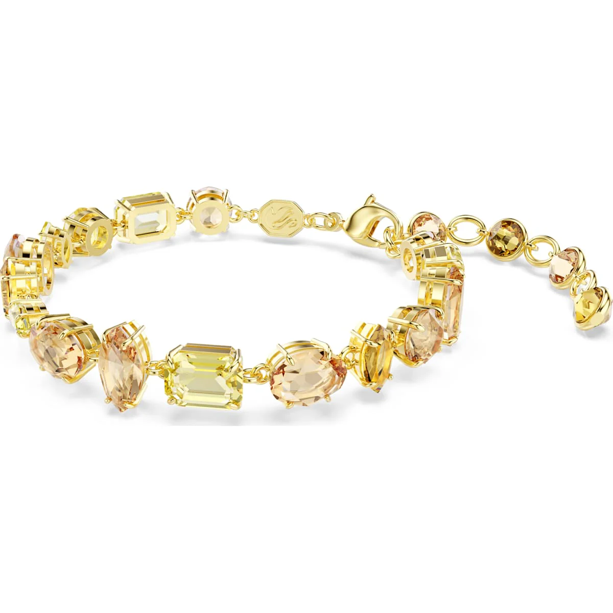Gema bracelet, Mixed cuts, Yellow, Gold-tone plated - Image 2