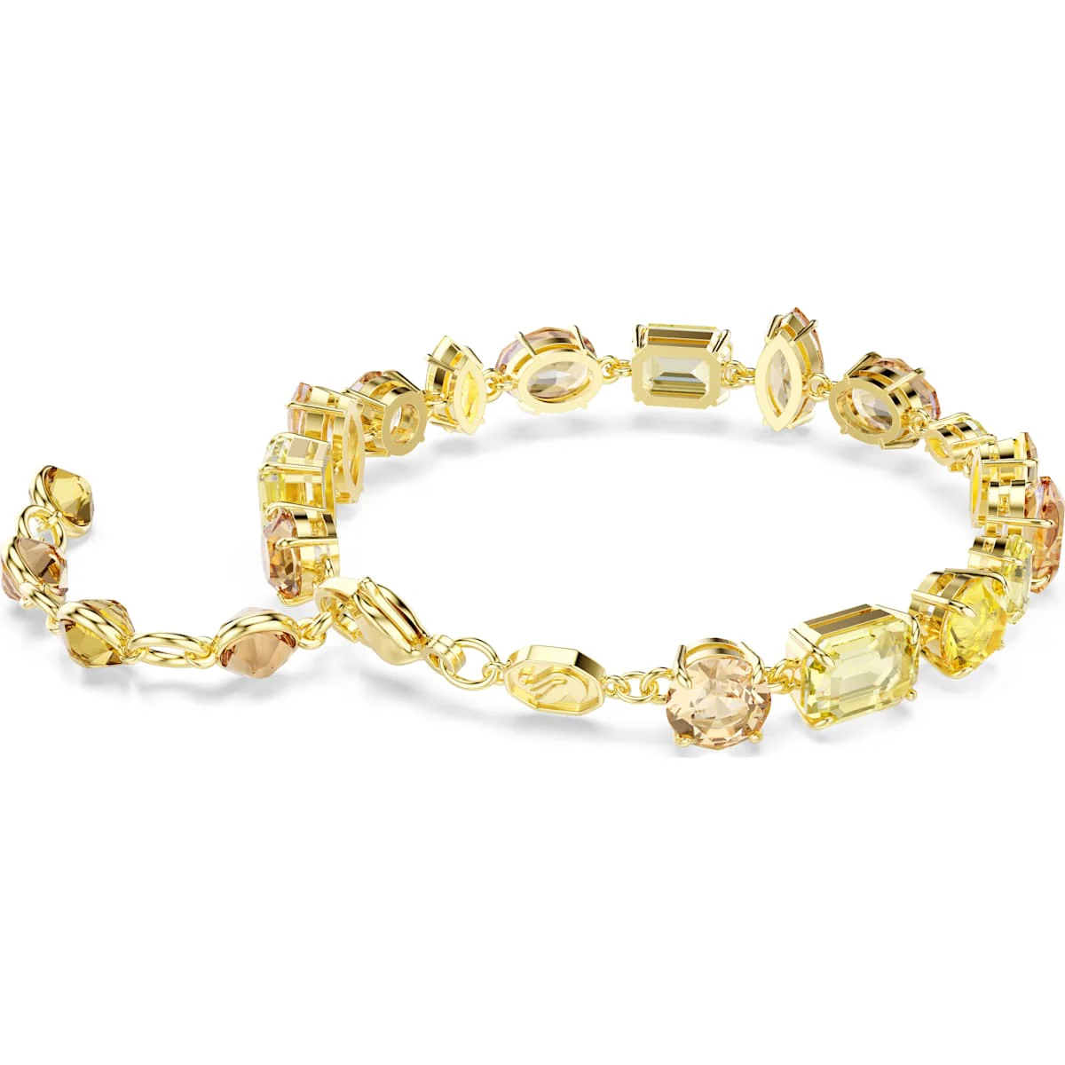 Gema bracelet, Mixed cuts, Yellow, Gold-tone plated - Image 5