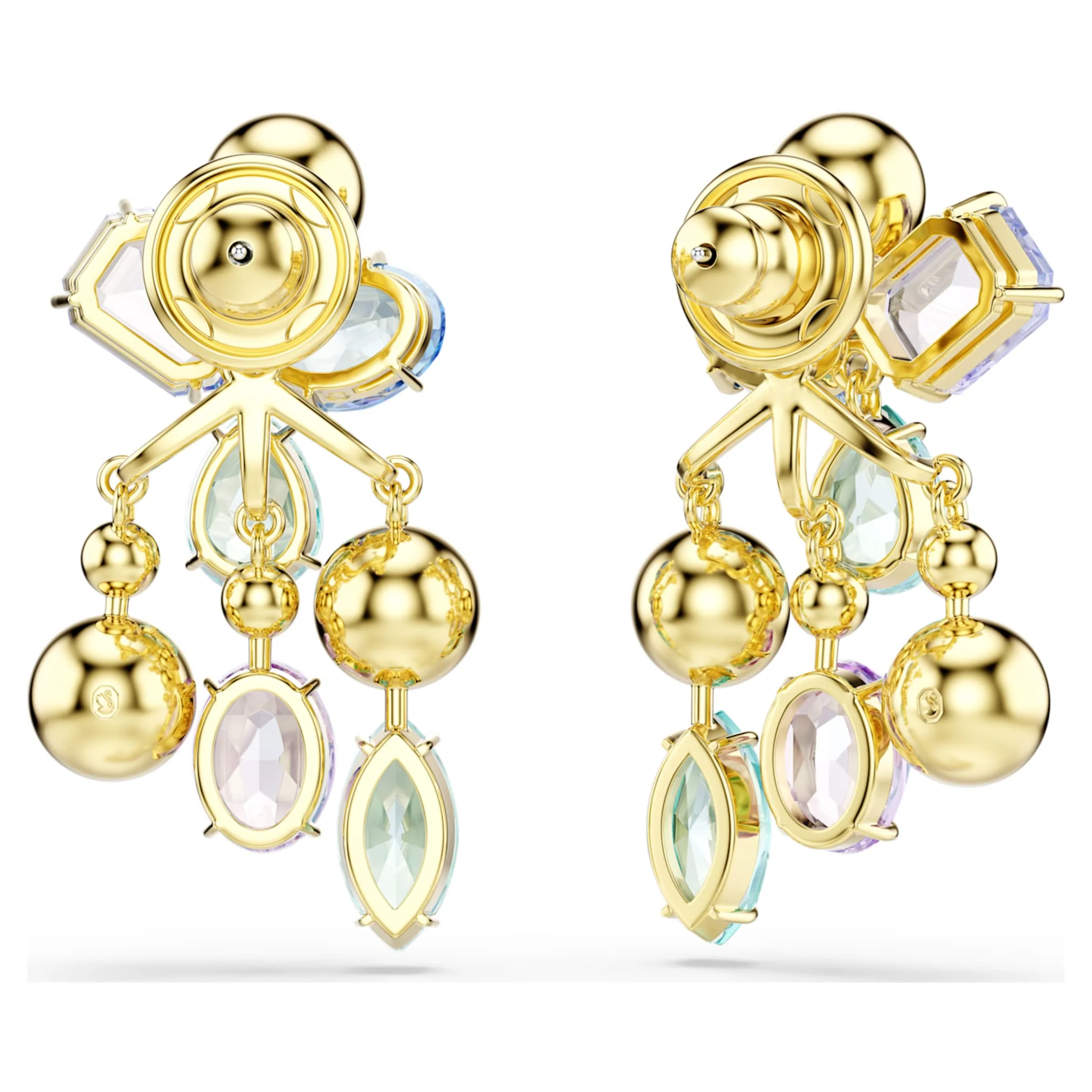 Gema earring jackets Mixed cuts, Multicolored, Gold-tone plated - Image 4