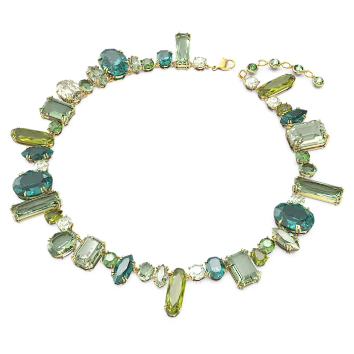 Gema necklace Green, Gold-tone plated - Image 2