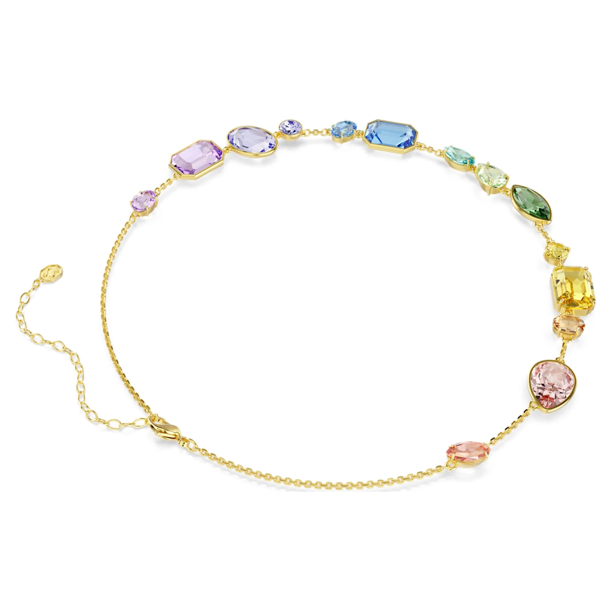 Gema necklace Mixed cuts, Multicolored, Gold-tone plated - Image 5