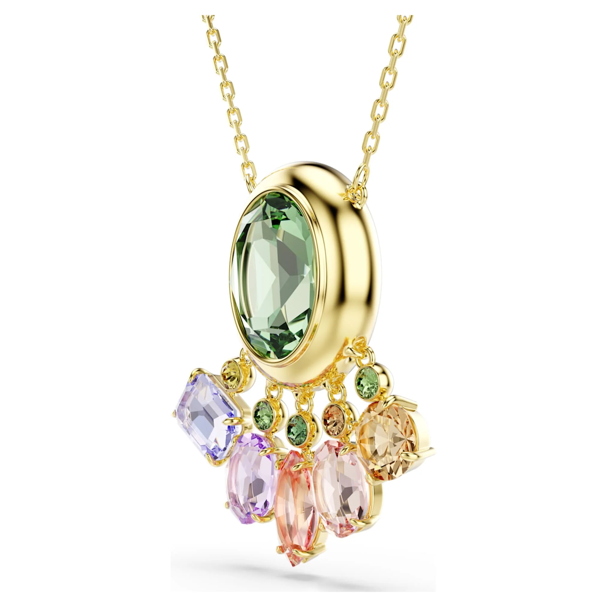 Gema pendant Mixed cuts, Dangling crystals, Multicolored, Gold-tone plated - Image 3