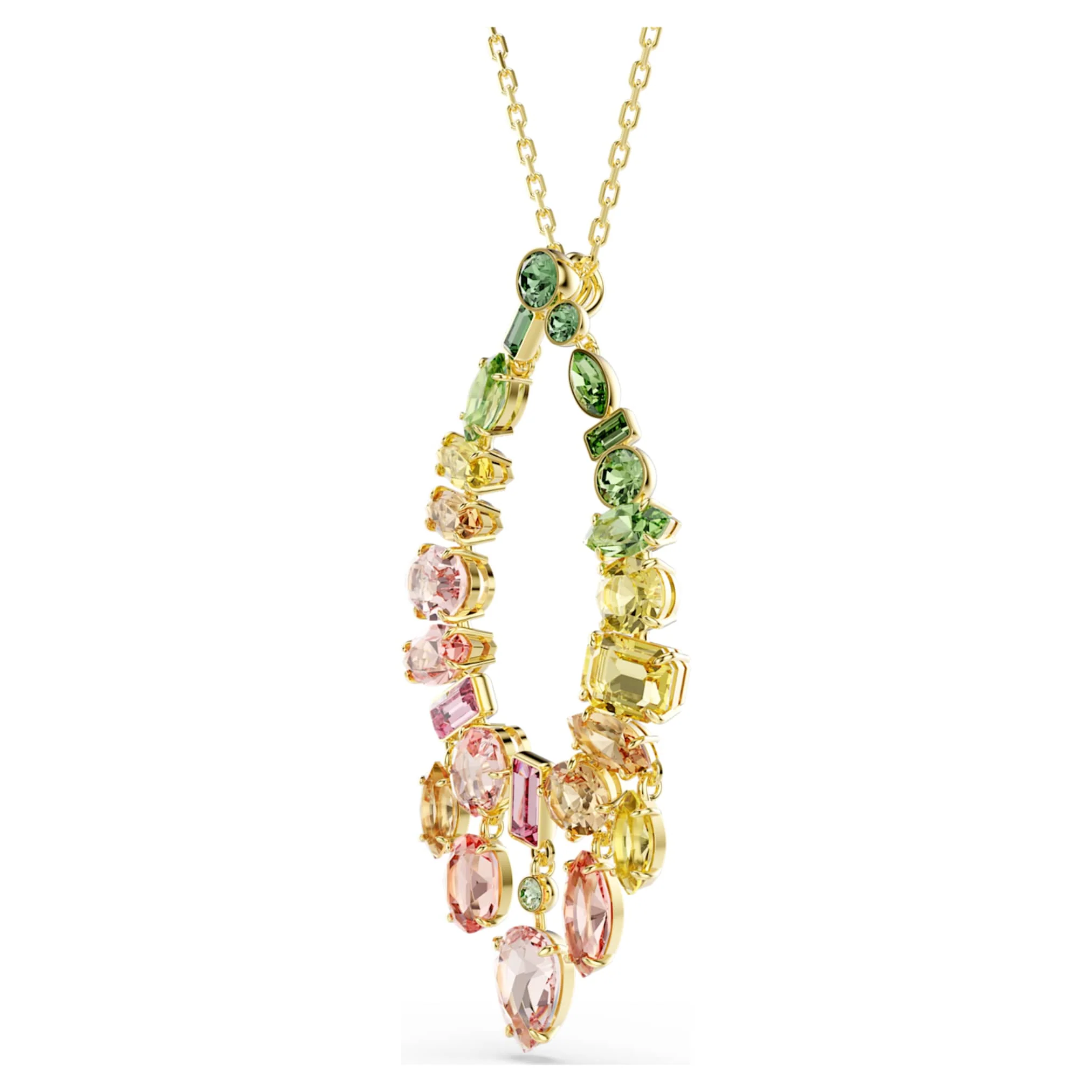 Gema pendant Mixed cuts, Multicolored, Gold-tone plated - Image 3
