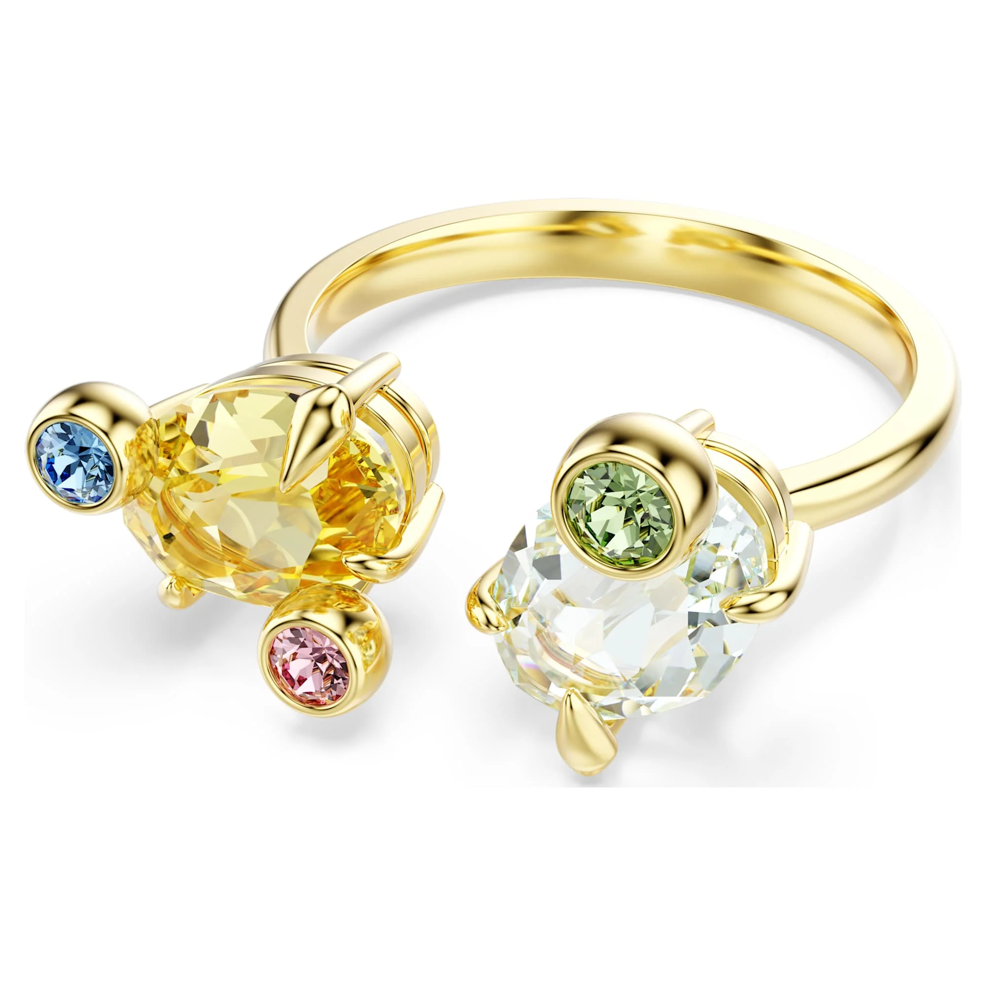 Gema ring Set (3), Mixed cuts, Multicoloured, Gold-tone plated - Image 7