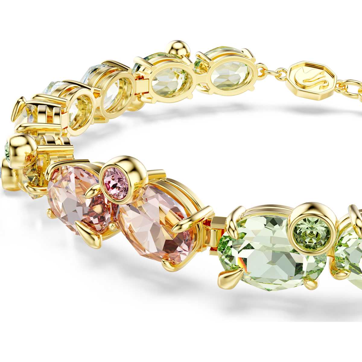 Gema Tennis bracelet Mixed cuts, Multicolored, Gold-tone plated - Image 4