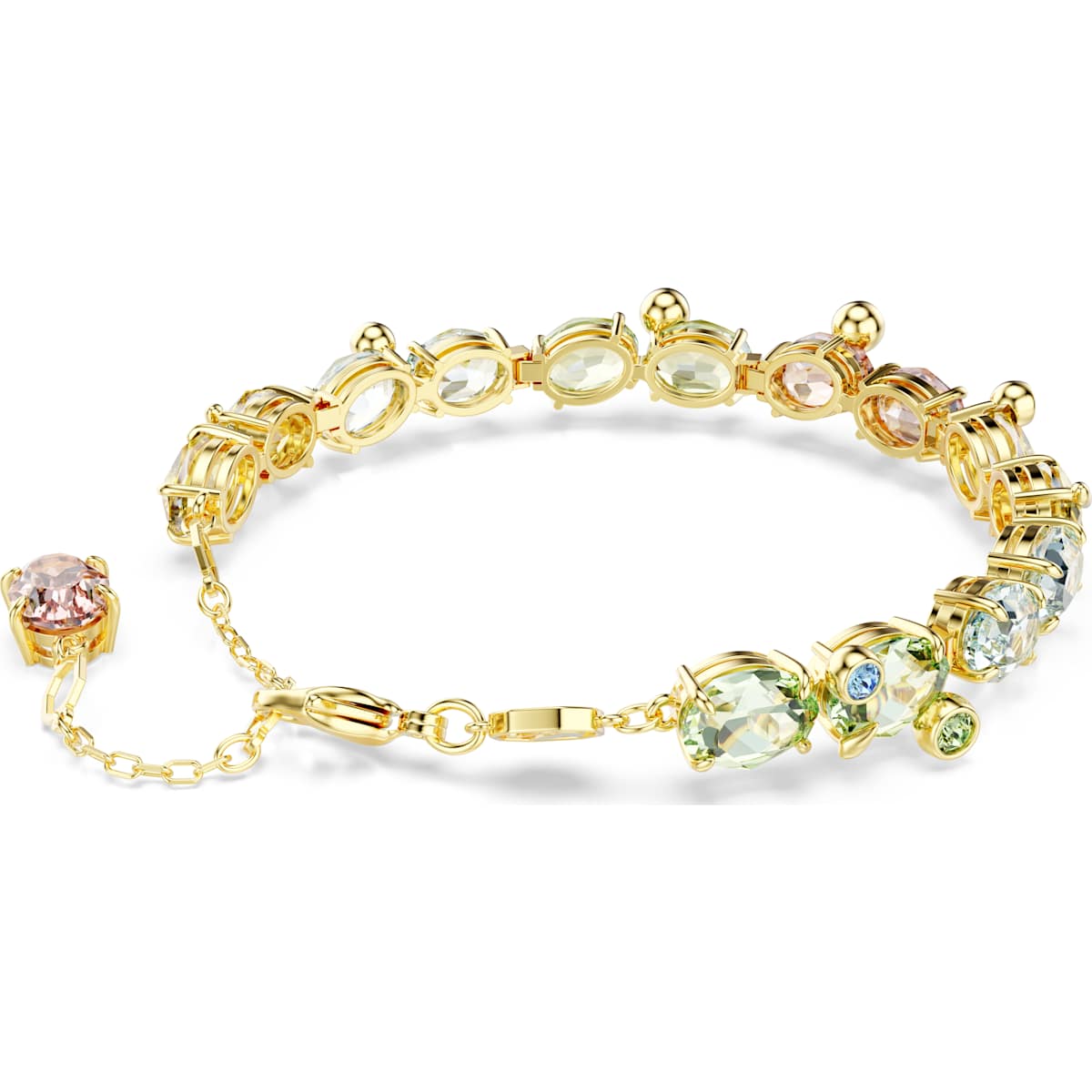 Gema Tennis bracelet Mixed cuts, Multicolored, Gold-tone plated - Image 5
