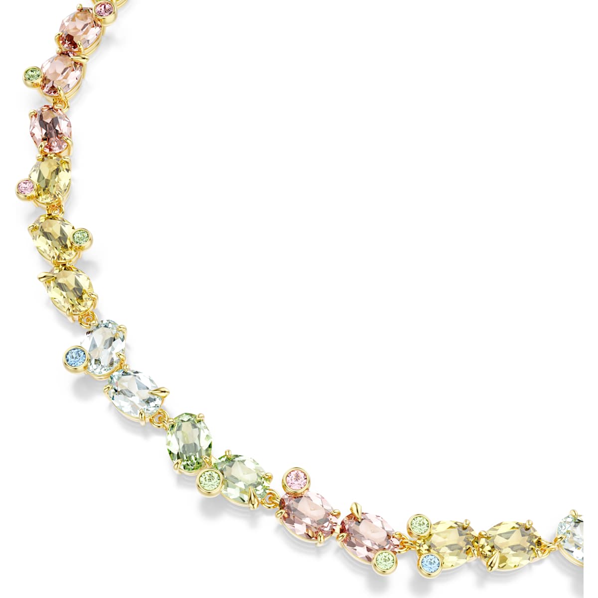 Gema Tennis necklace, Mixed cuts, Multicolored, Gold-tone plated - Image 4
