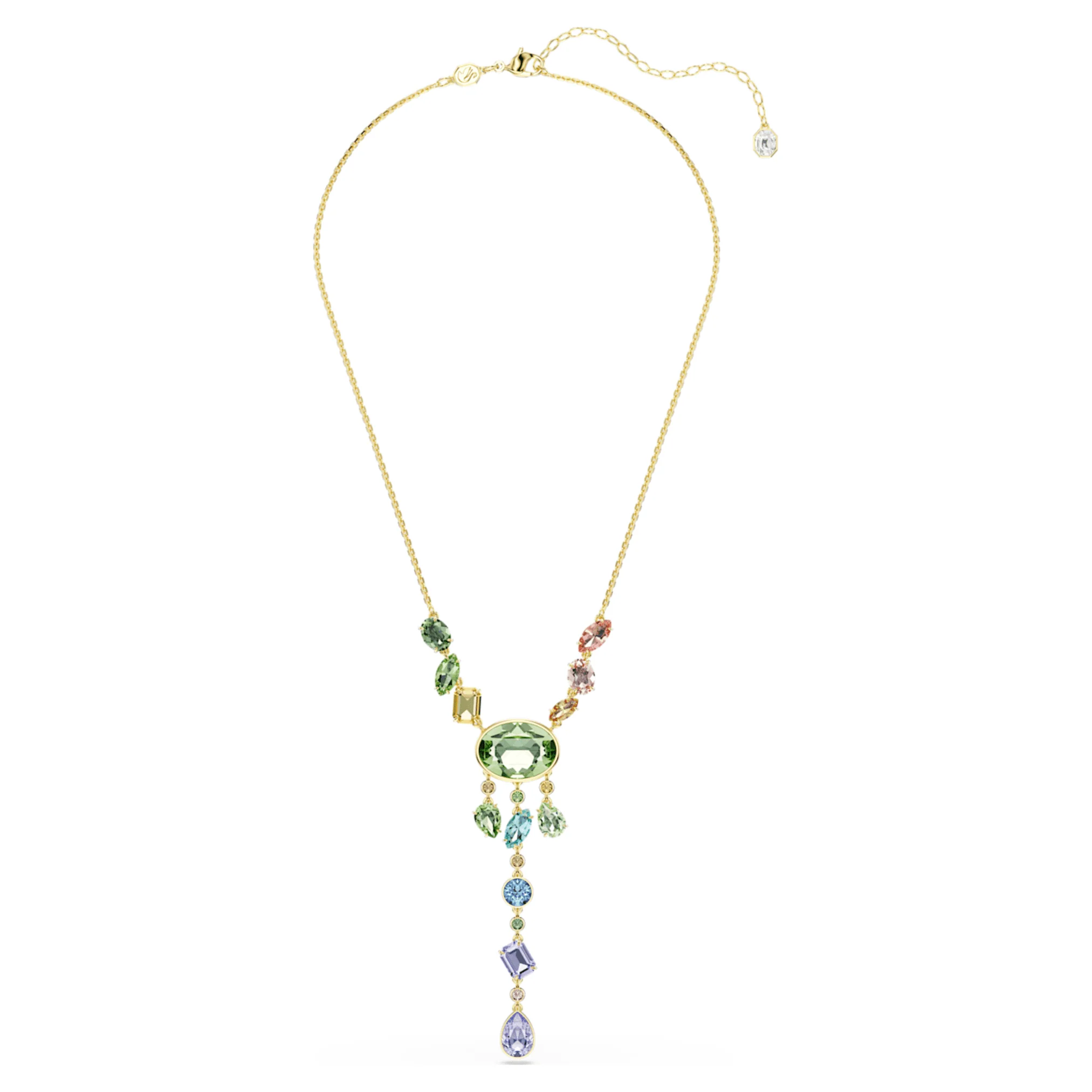 Gema Y necklace Mixed cuts, Multicolored, Gold-tone plated - Image 2