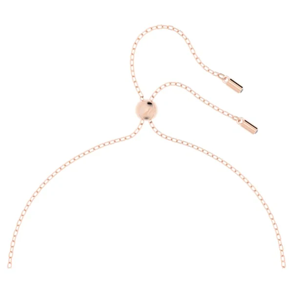 Hollow pendant Circle, White, Rose-gold tone plated - Image 3