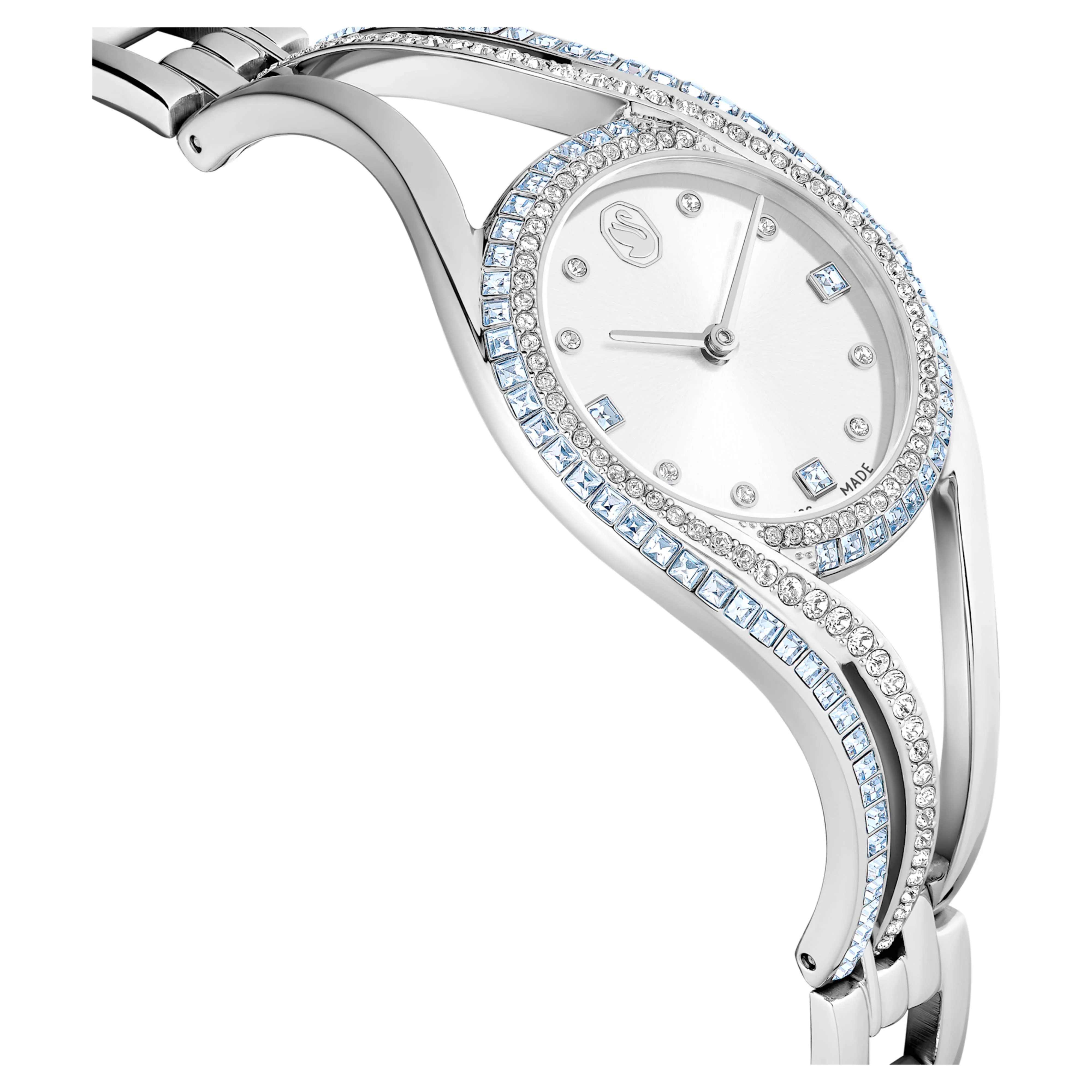 Hyperbola bangle watch Swiss Made, Metal bracelet, Blue, Stainless steel - Image 5