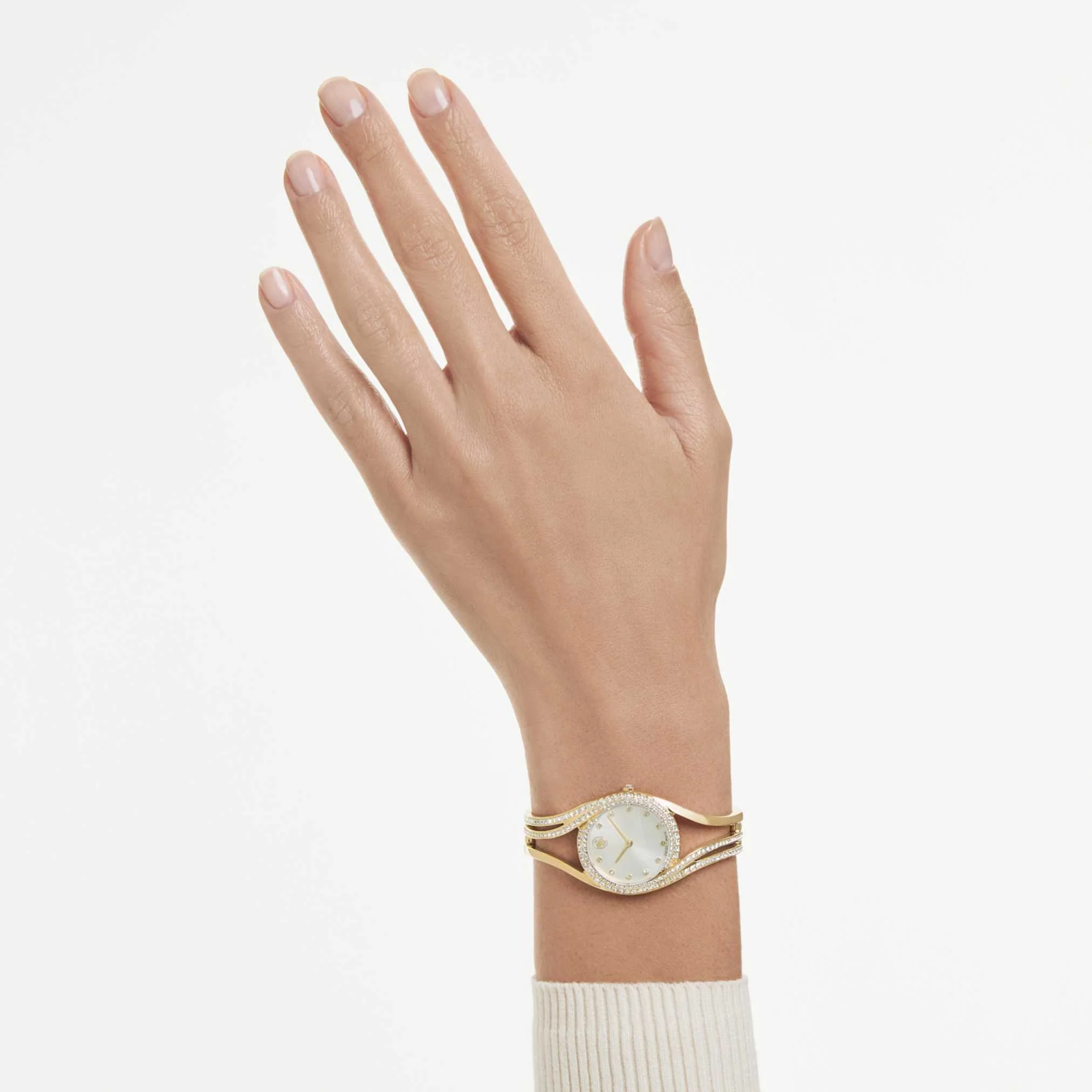 Hyperbola bangle watch Swiss Made, Metal bracelet, Gold tone, Gold-tone finish - Image 6