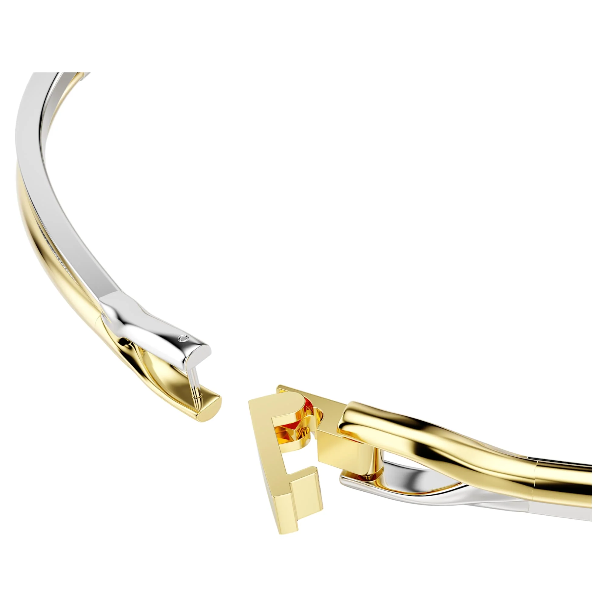Hyperbola choker Round cut, White, Mixed metal finish - Image 3