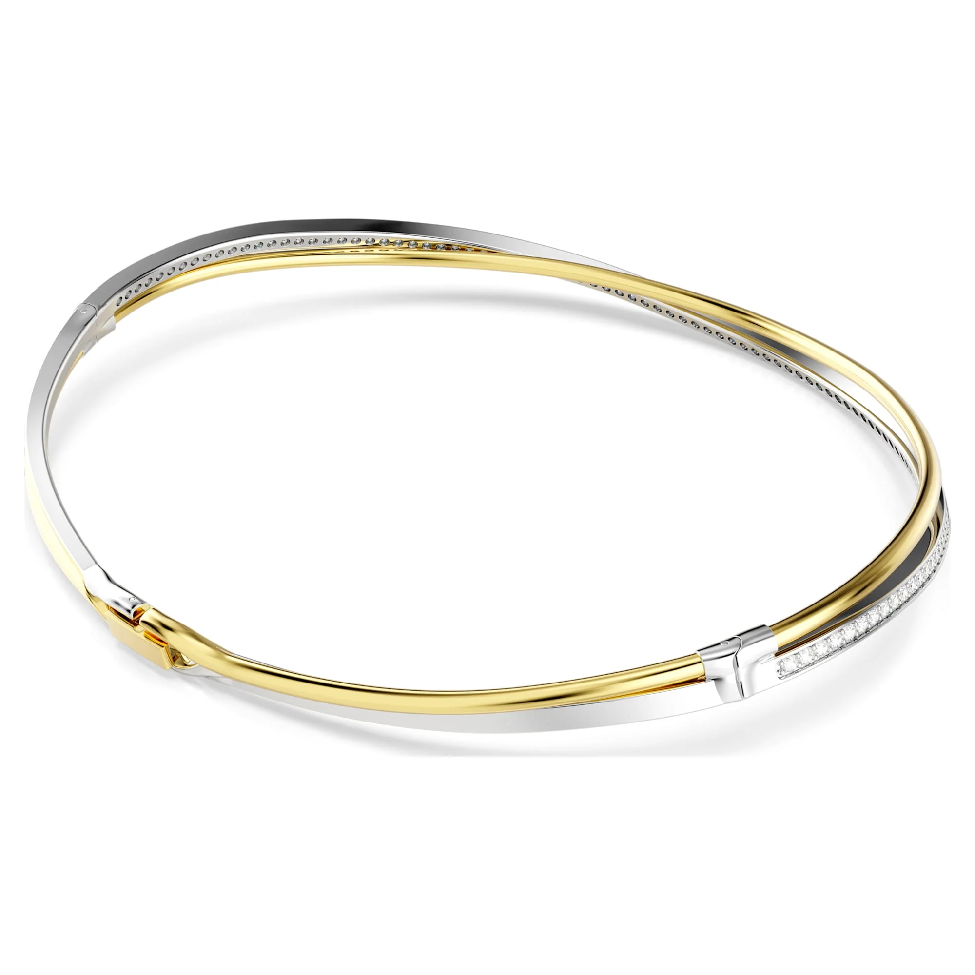 Hyperbola choker Round cut, White, Mixed metal finish - Image 4