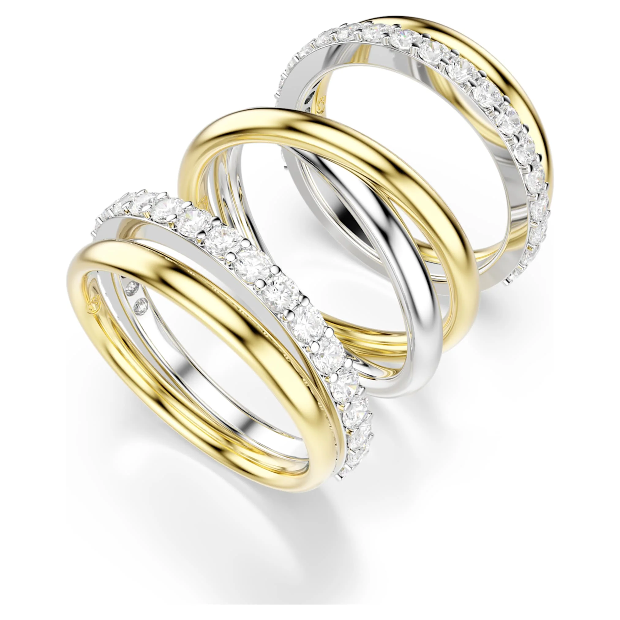 Hyperbola cocktail ring Round cut, White, Mixed metal finish - Image 2