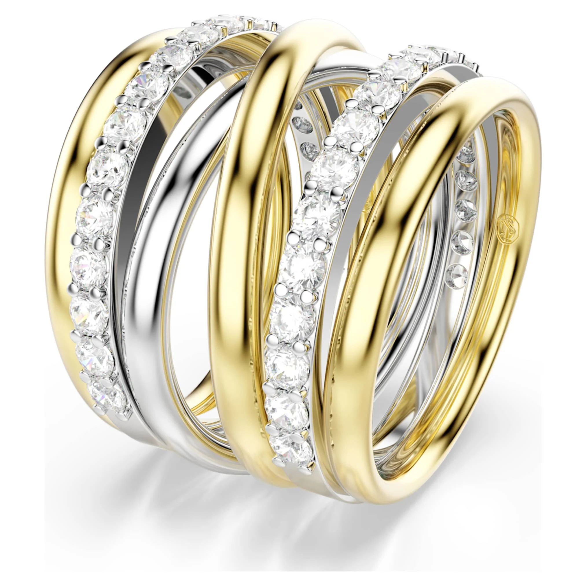 Hyperbola cocktail ring Round cut, White, Mixed metal finish - Image 3