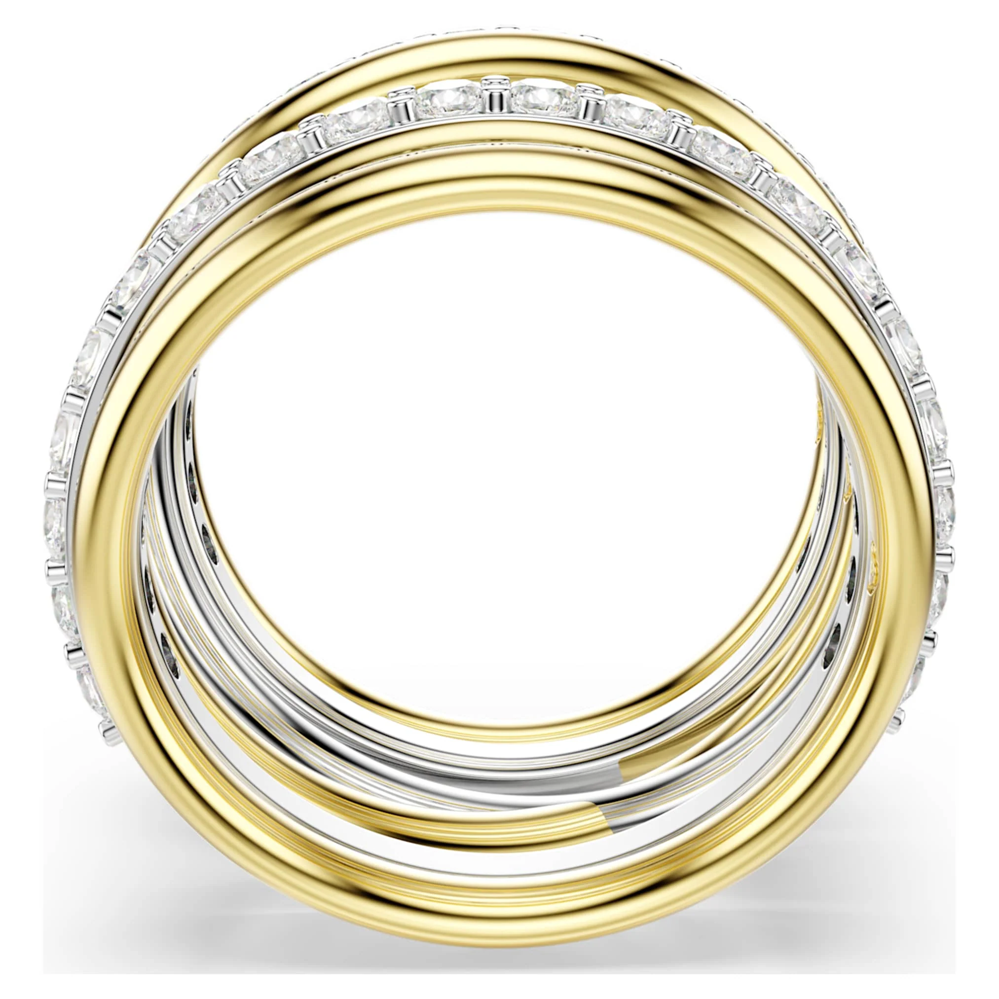 Hyperbola cocktail ring Round cut, White, Mixed metal finish - Image 4