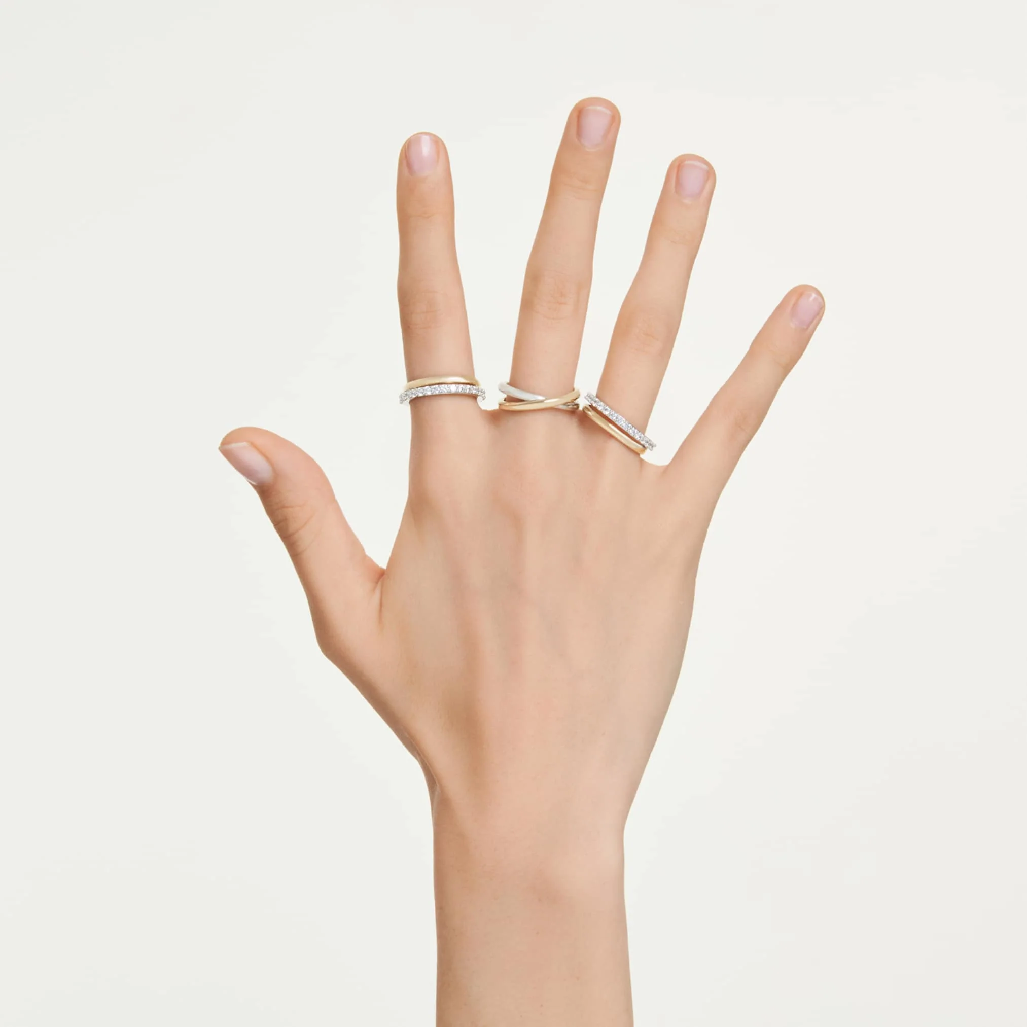 Hyperbola cocktail ring Round cut, White, Mixed metal finish - Image 6