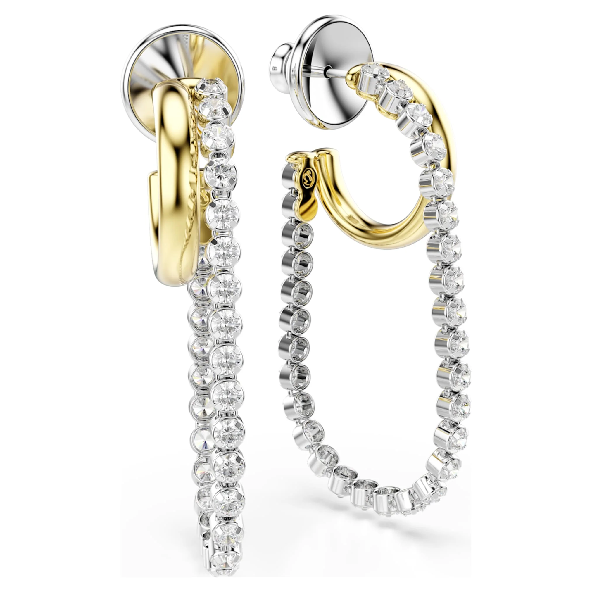Hyperbola earrings Round cut, White, Mixed metal finish - Image 3