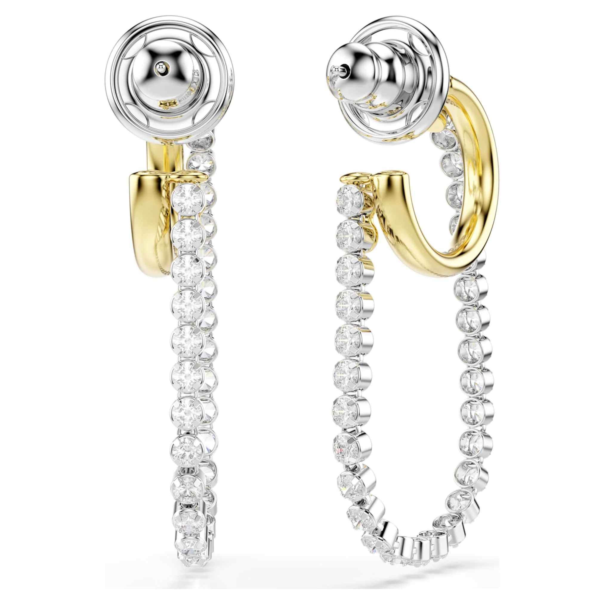 Hyperbola earrings Round cut, White, Mixed metal finish - Image 4