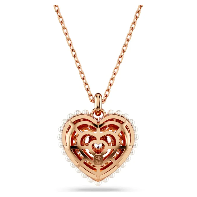 Hyperbola pendant Heart, White, Rose gold-tone plated - Image 4