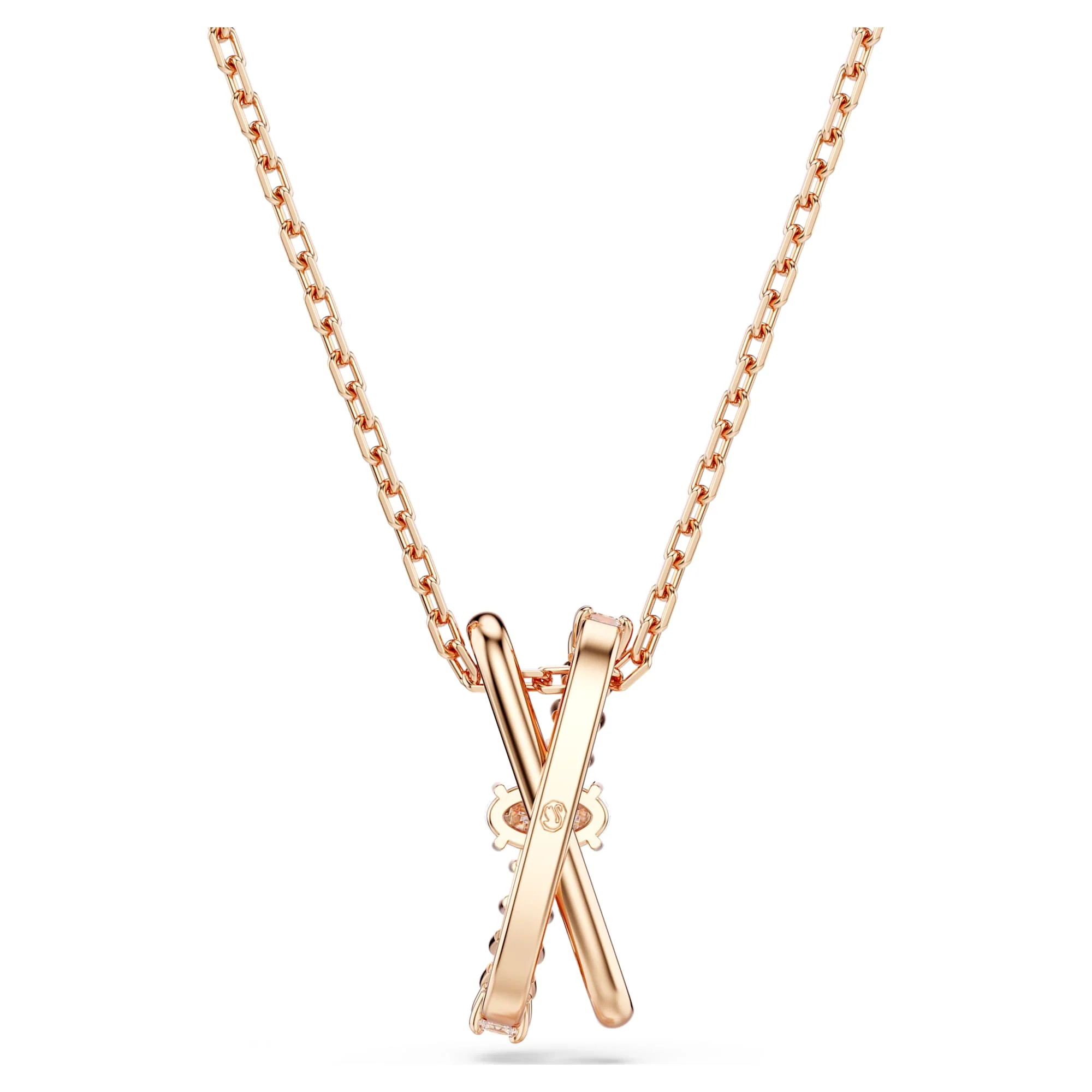 Hyperbola pendant Mixed cuts, Twist, White, Rose gold-tone plated - Image 3